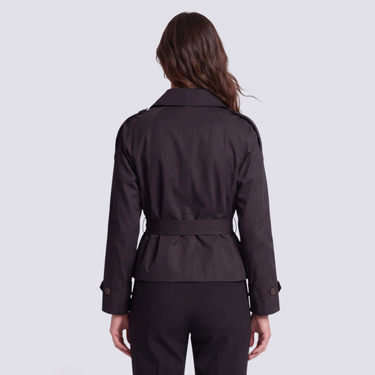 Gabardina Mujer Corta con Cinturón