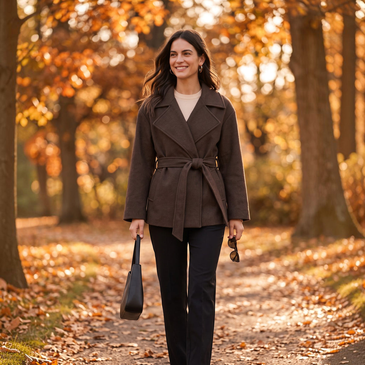 Chaqueta Mujer Elegante con Cinturón