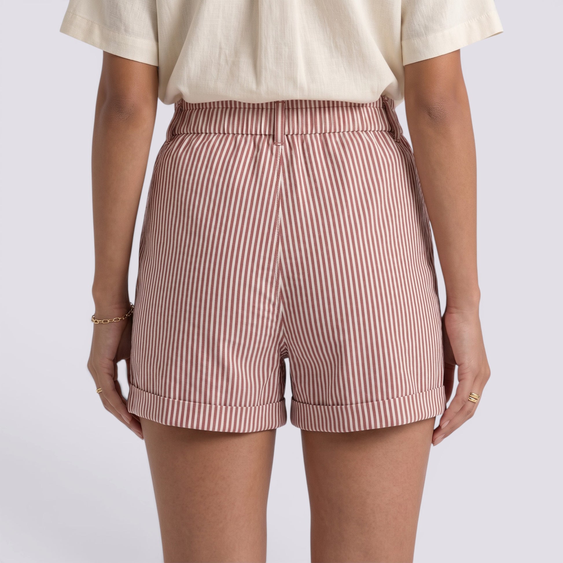 Pantalones Mujer Cortos a Rayas