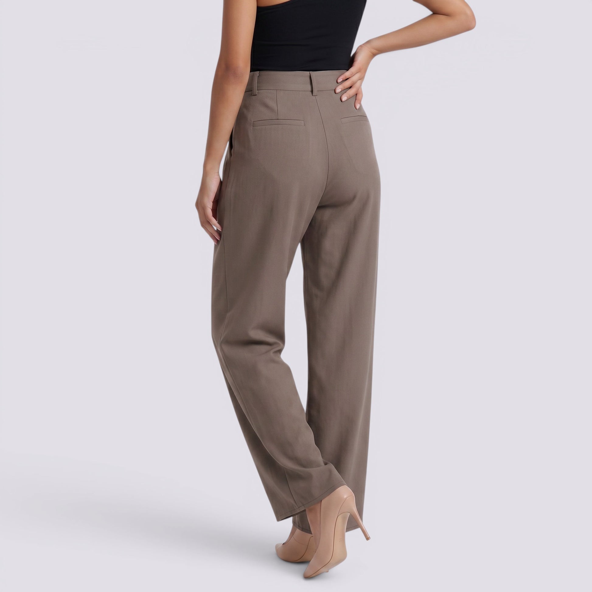 Pantalones Anchos Mujer Tiro Alto Elegantes