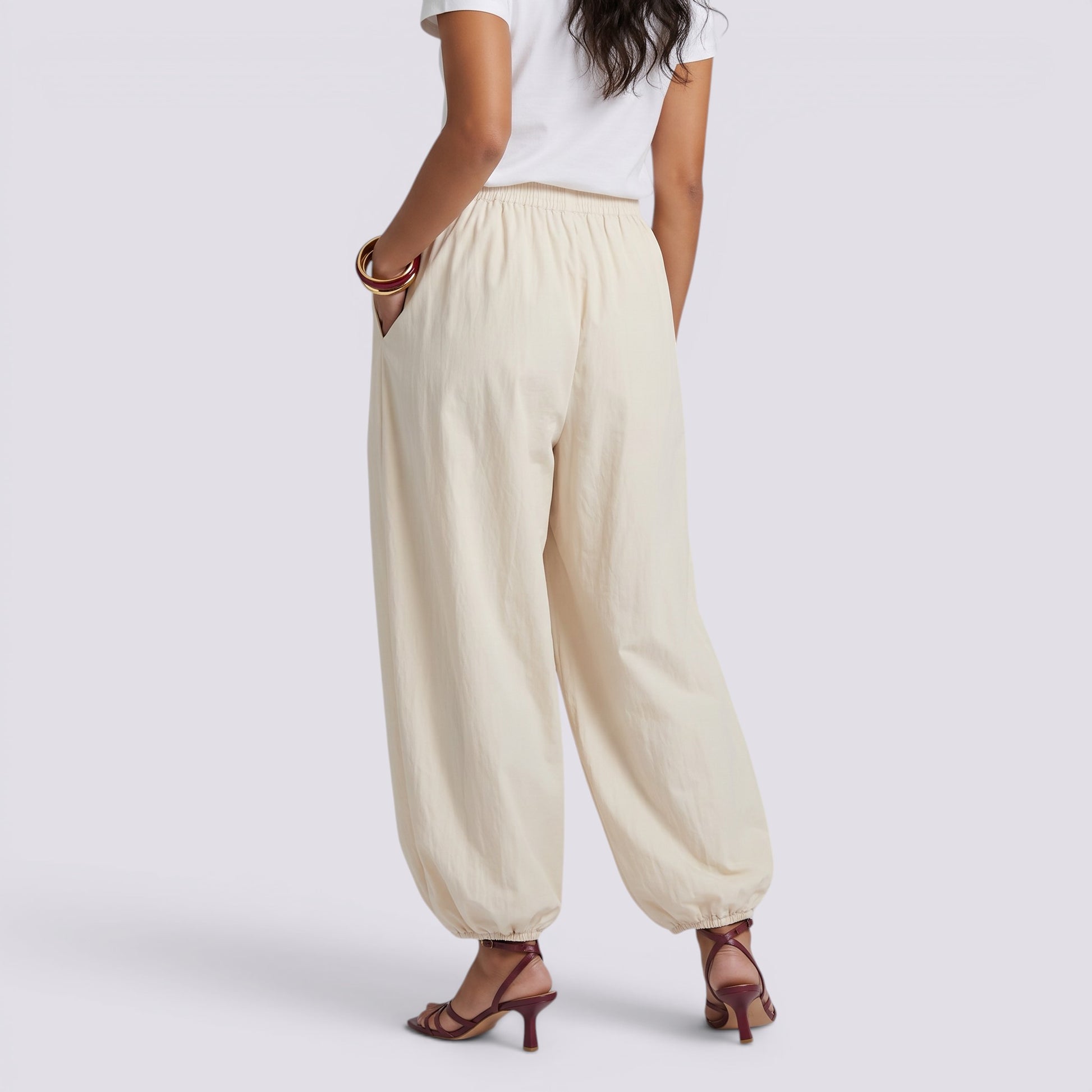 Pantalón Ancho Mujer Algodón Casual