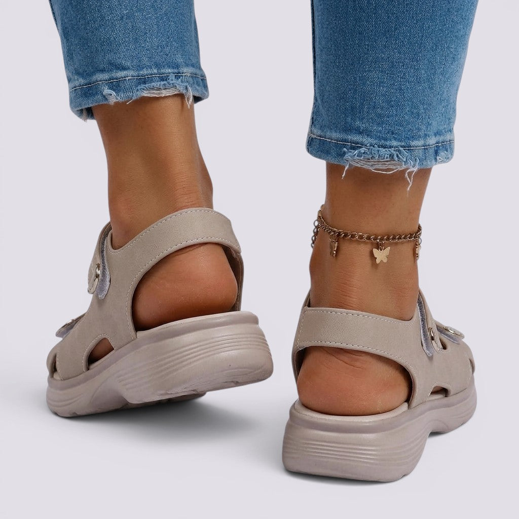 Sandalias Plataforma Mujer con Velcro