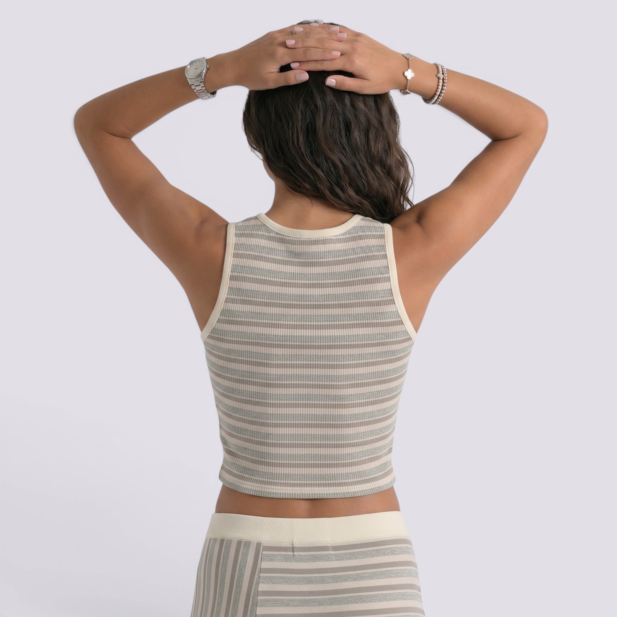 Top Corto Mujer Rayas Verano Elegante