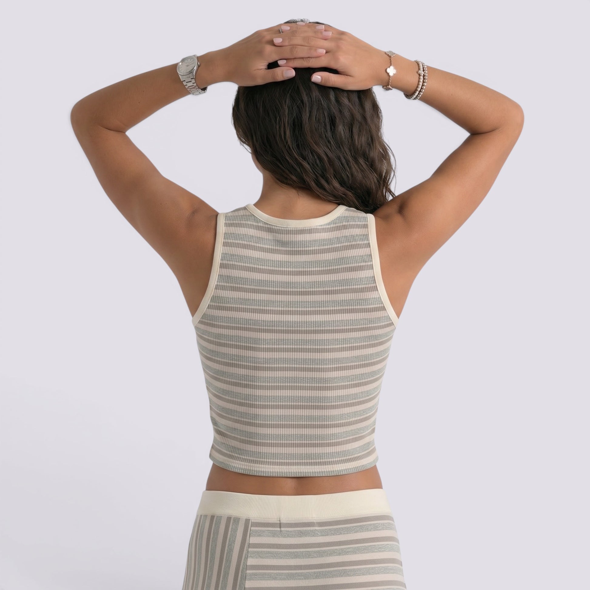 Top Corto Mujer Rayas Verano Elegante