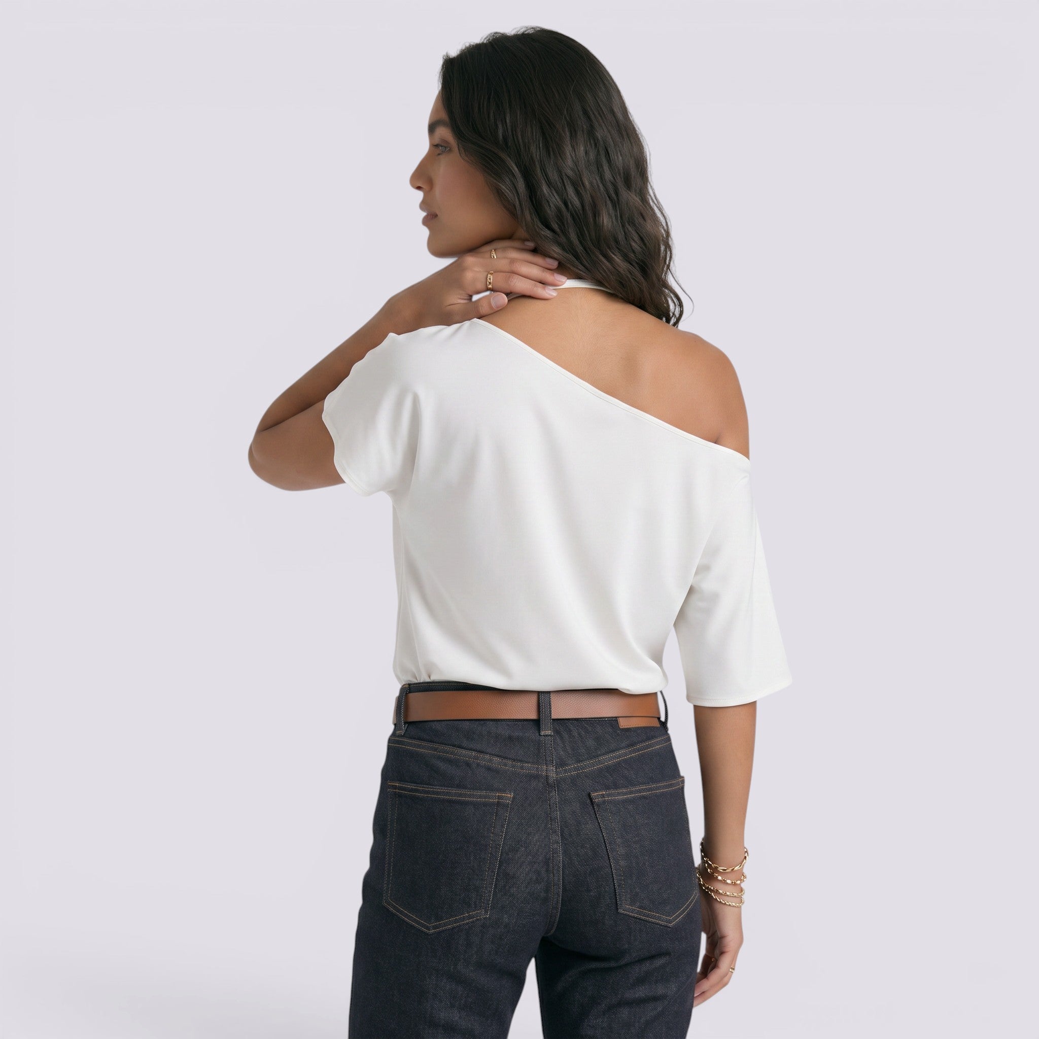 Camiseta Mujer Hombros Descubiertos Manga Corta