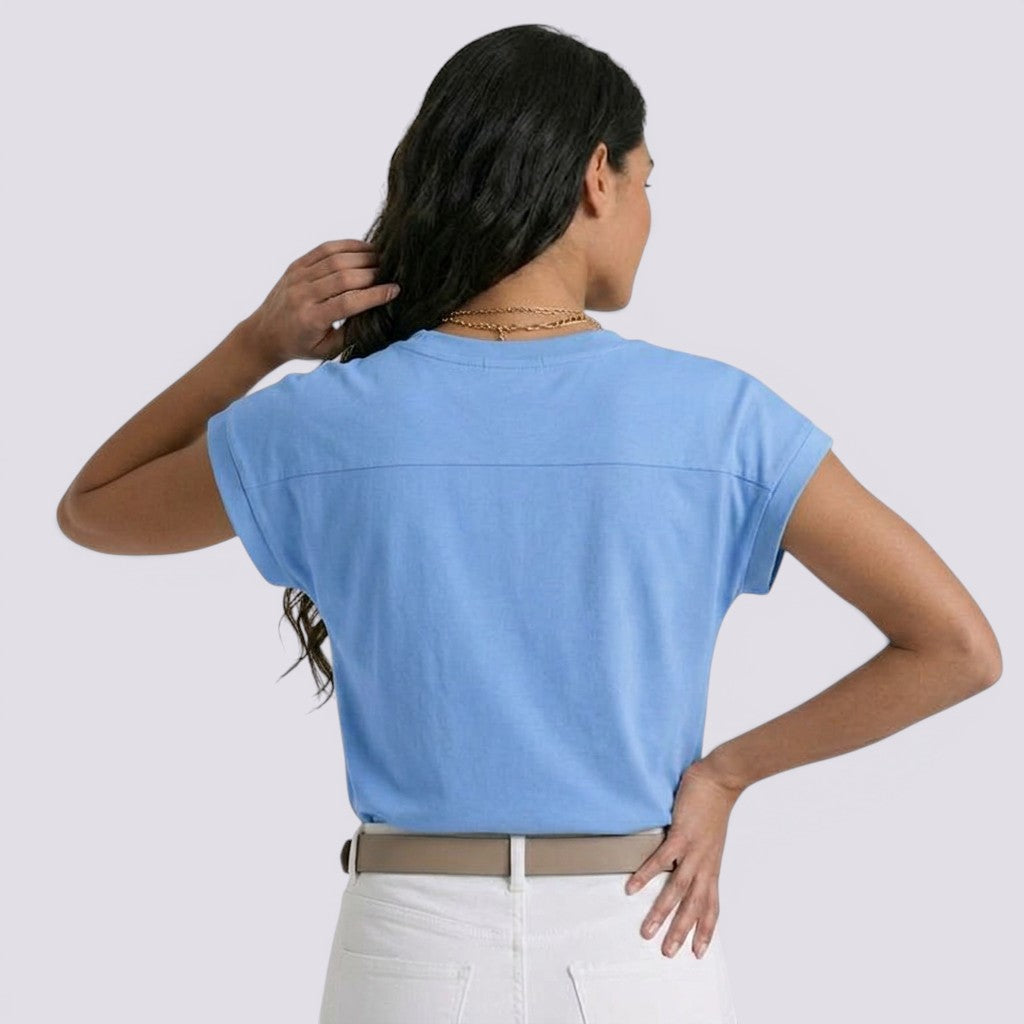 Camiseta Mujer Cuello V Blanca
