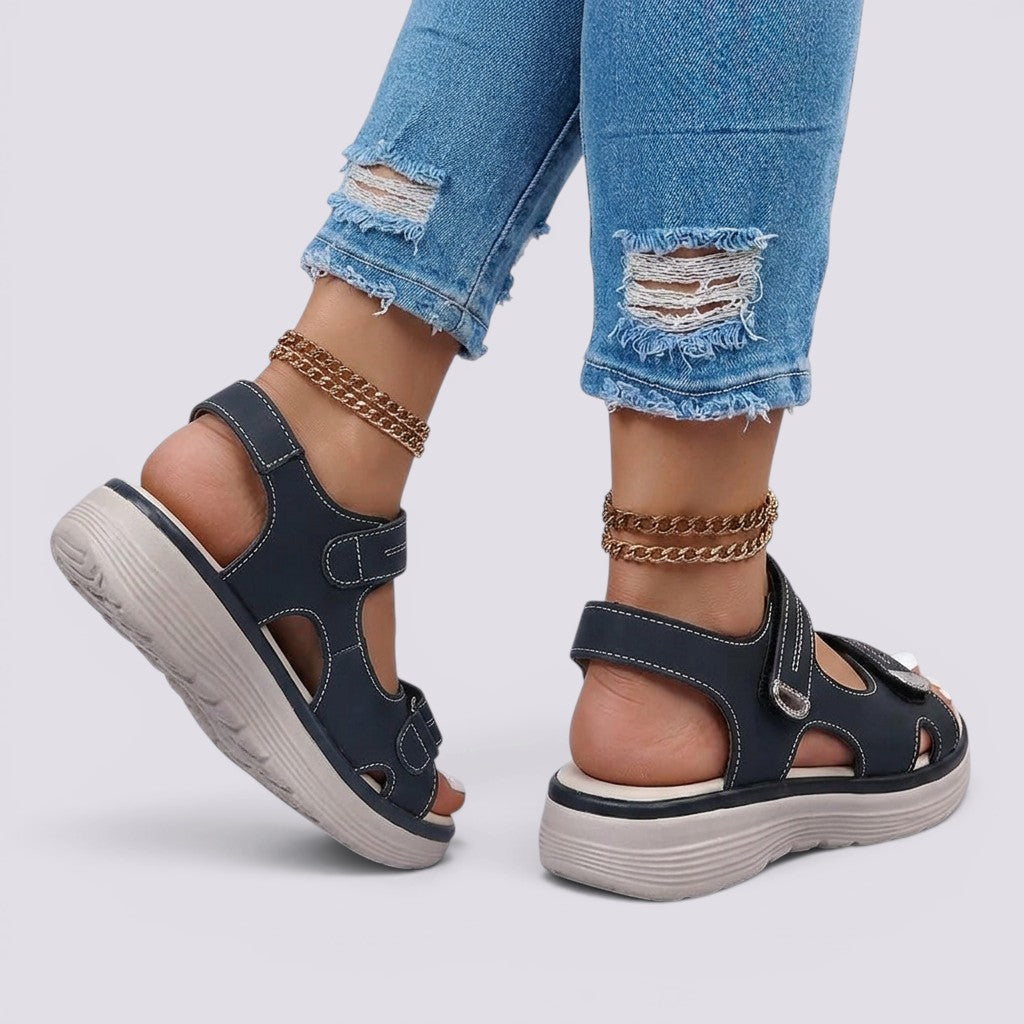Sandalias Plataforma Mujer con Velcro