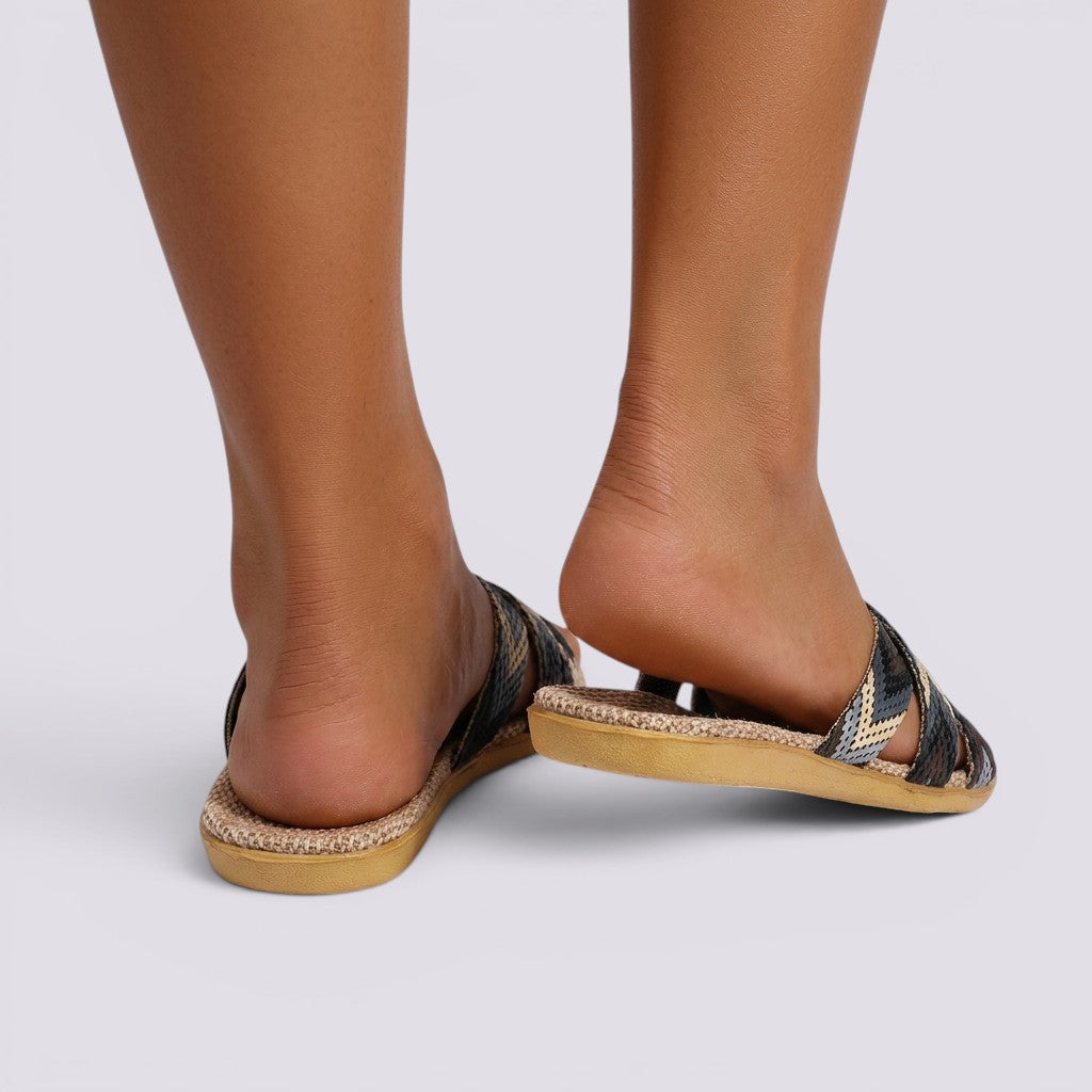 Zapatillas de Casa Mujer Lino Antideslizantes