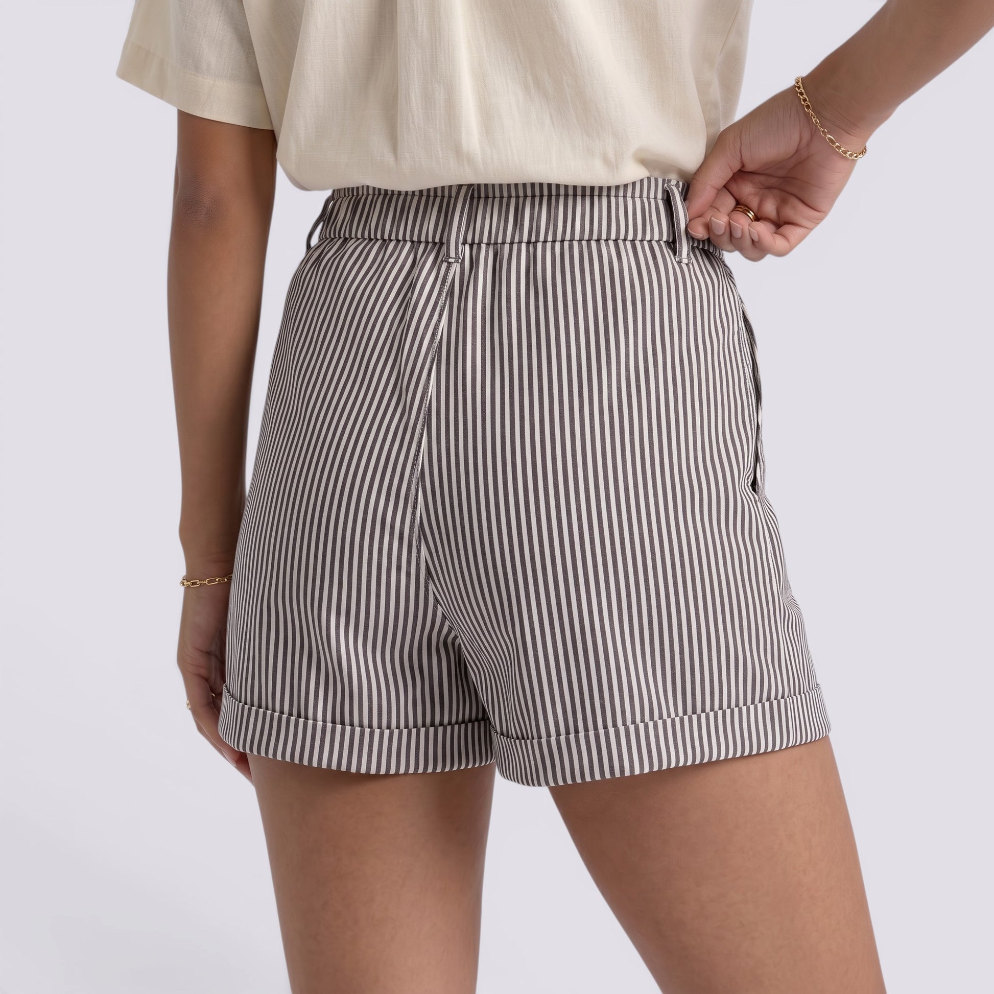 Pantalones Mujer Cortos a Rayas