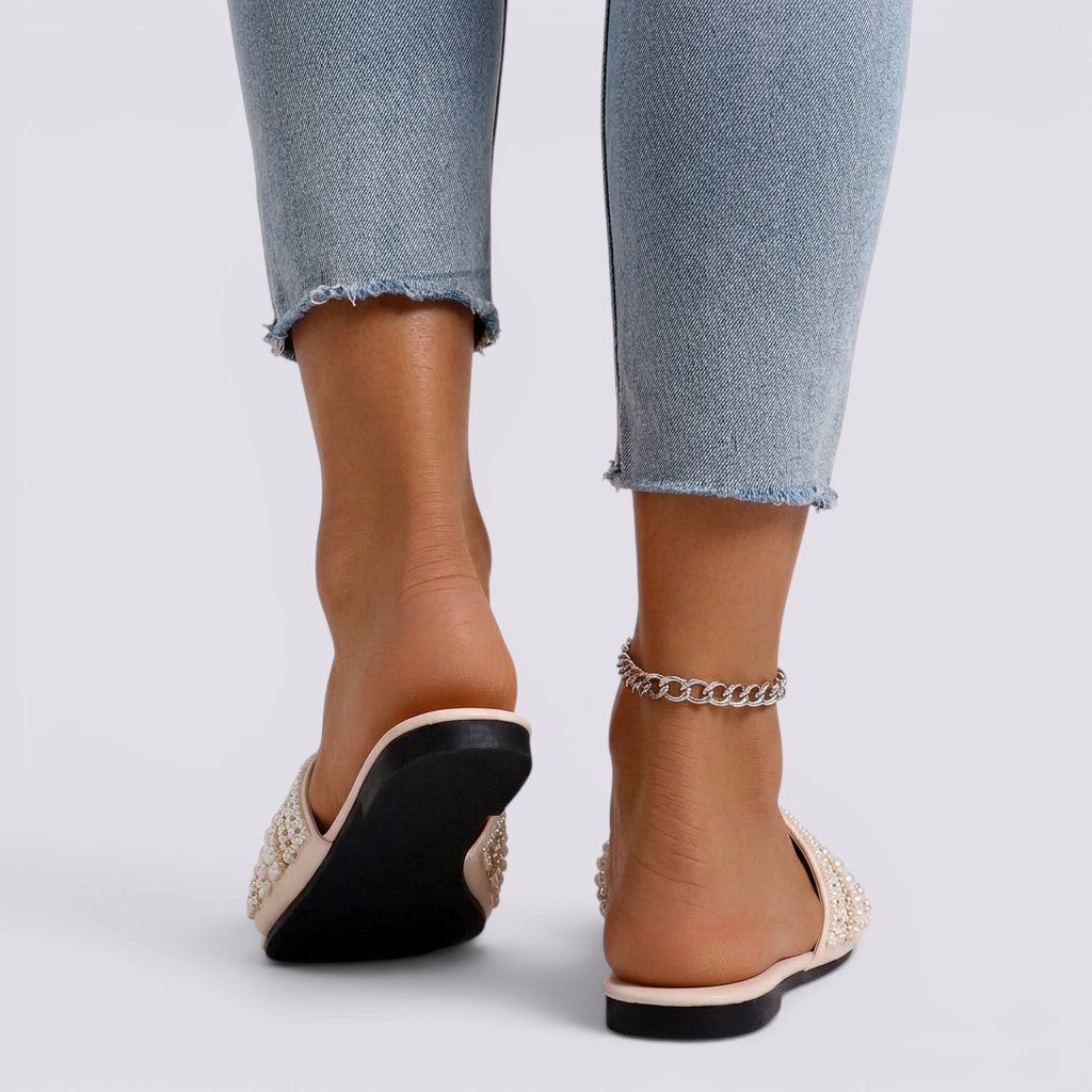 Sandalias Planas Mujer con Strass