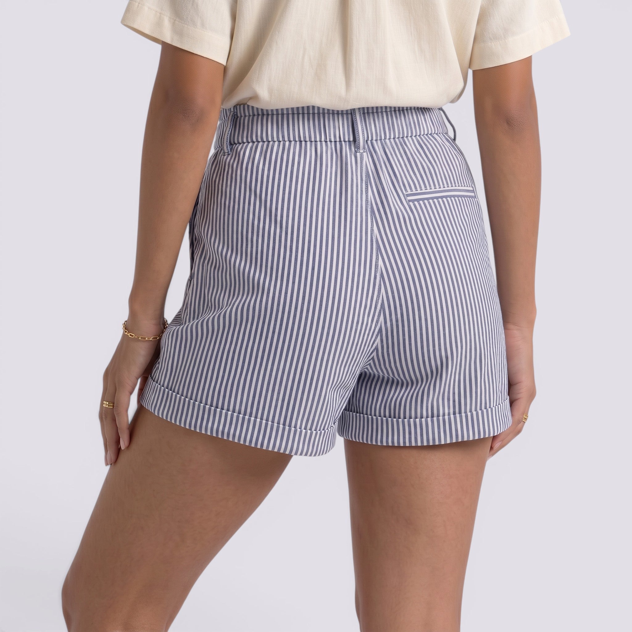Pantalones Mujer Cortos a Rayas