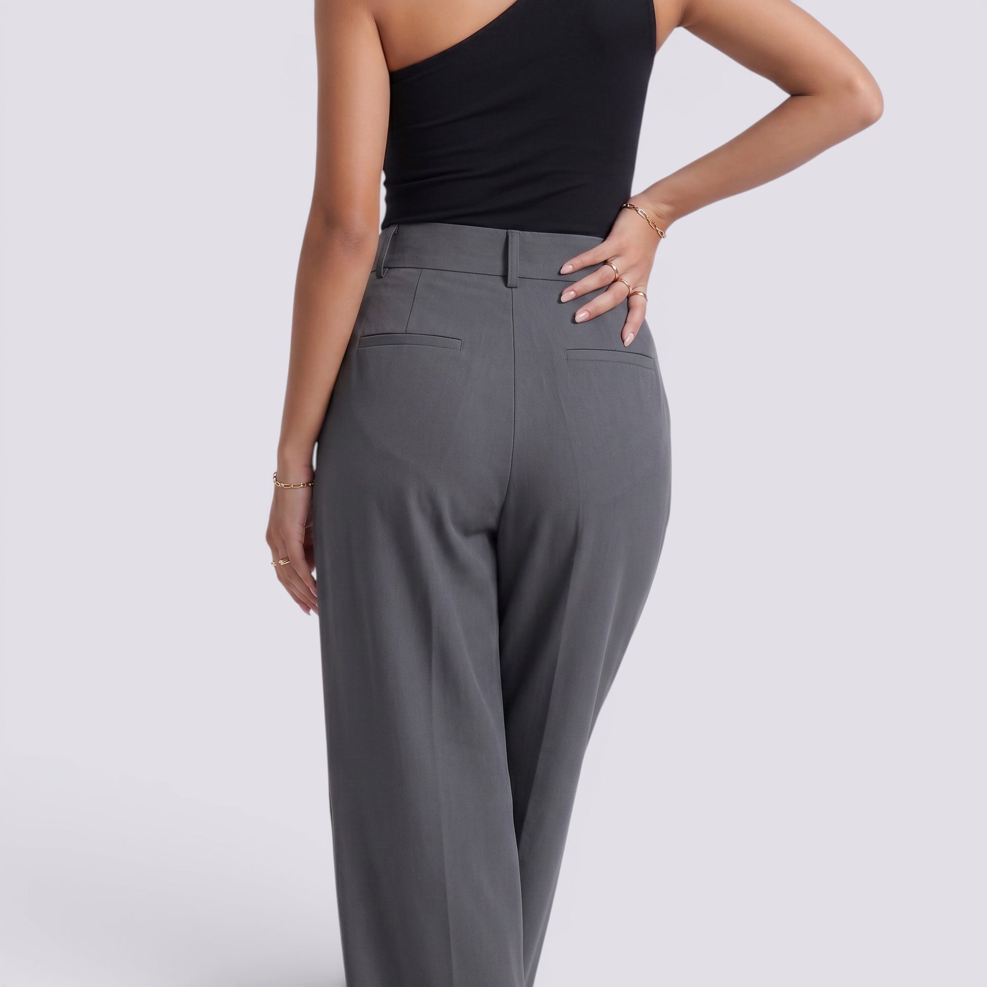 Pantalones Anchos Mujer Tiro Alto Elegantes