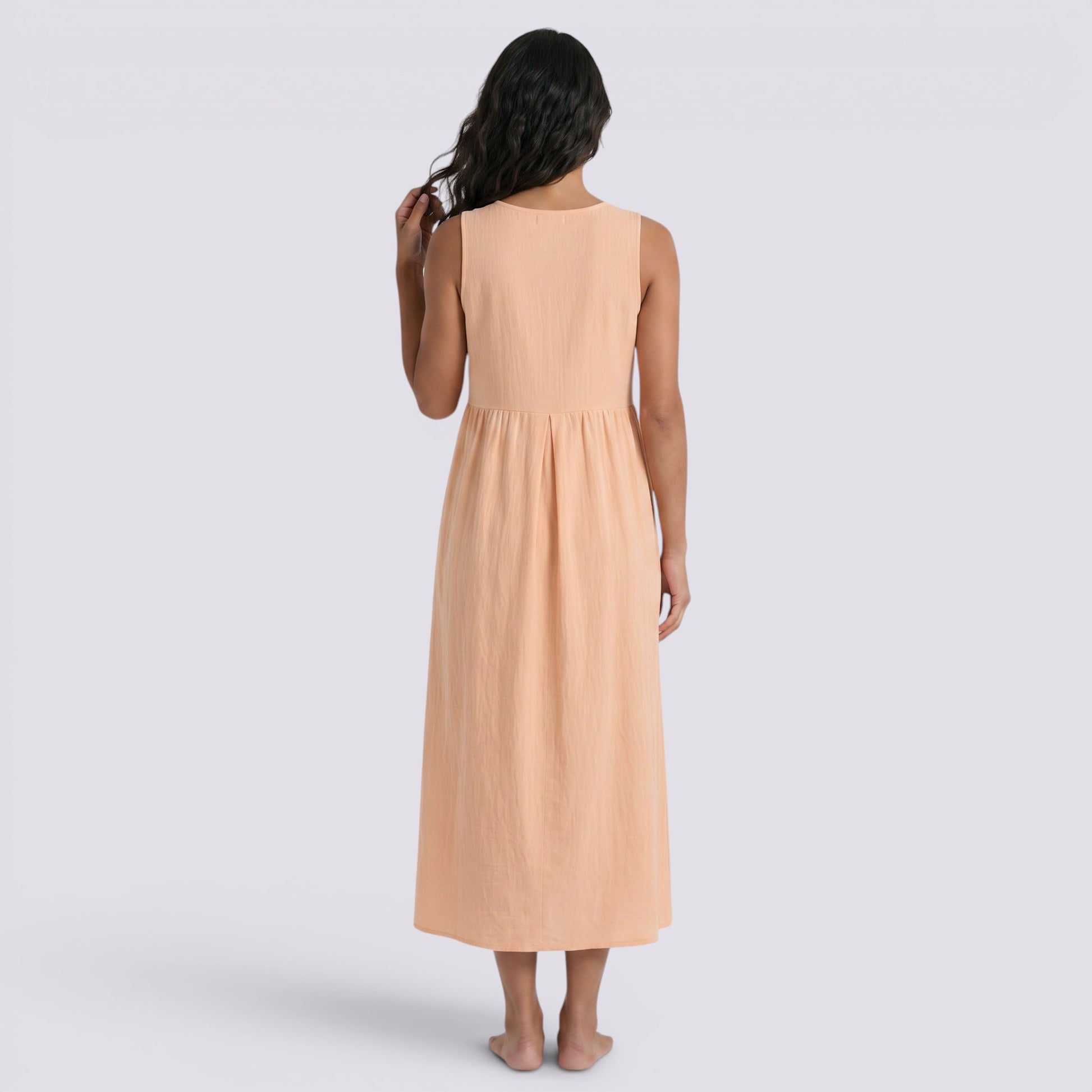 Vestido Midi Mujer Casual con Bolsillos