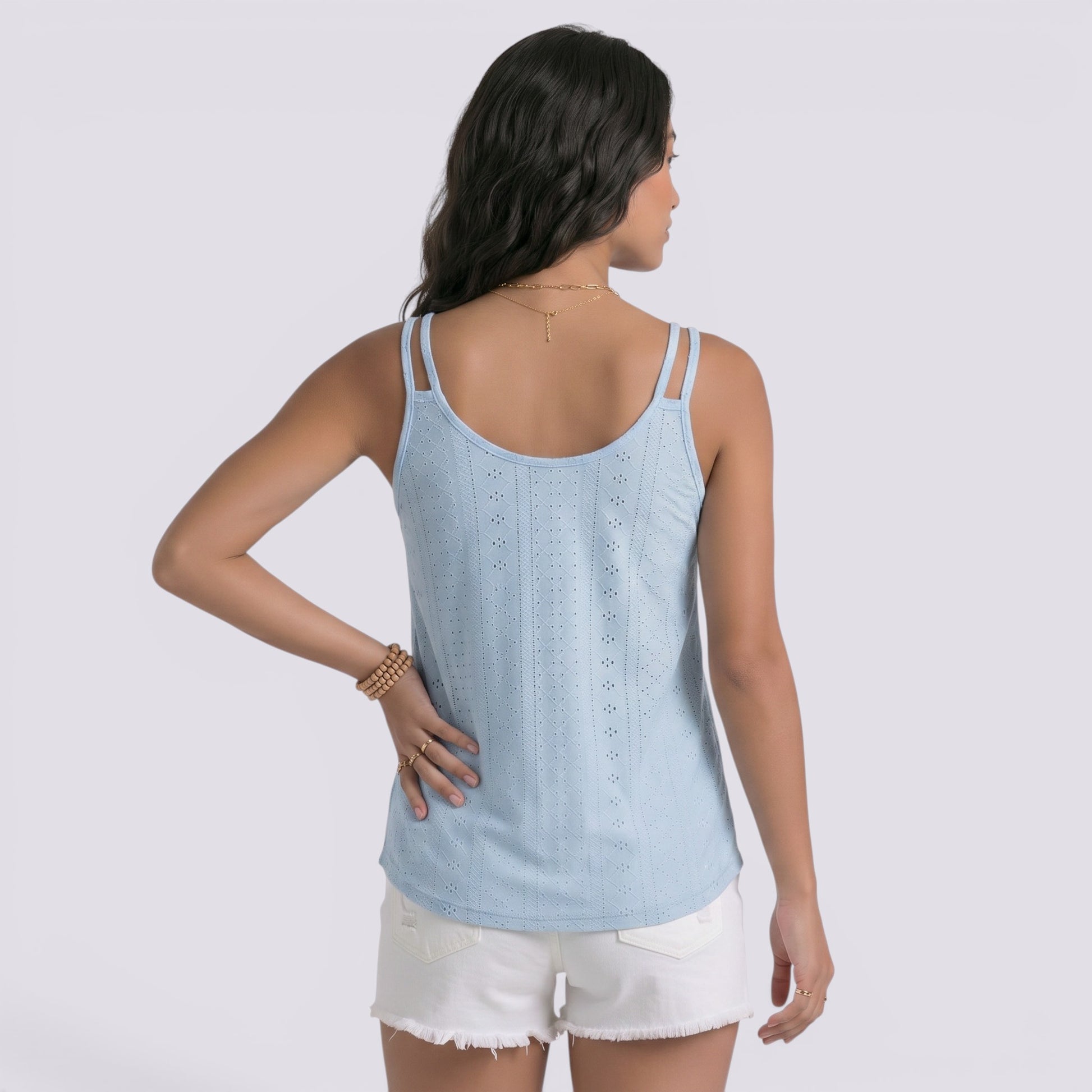 Camiseta Sin Mangas Mujer Verano Calada