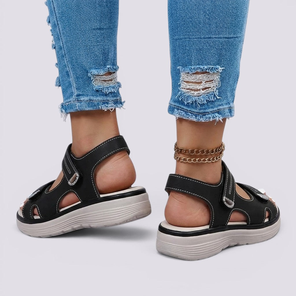 Sandalias Plataforma Mujer con Velcro