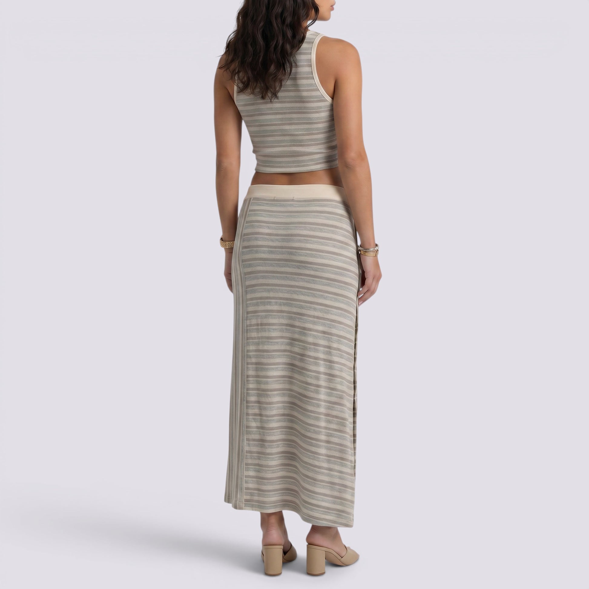 Falda Mujer Rayas Verano Elegante
