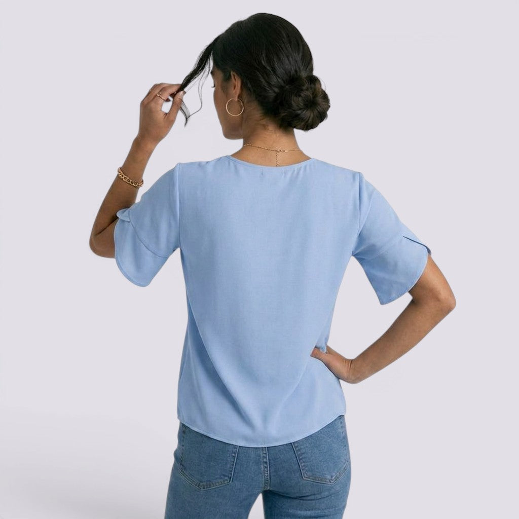 Blusa Mujer V Cuello Verano Elegante