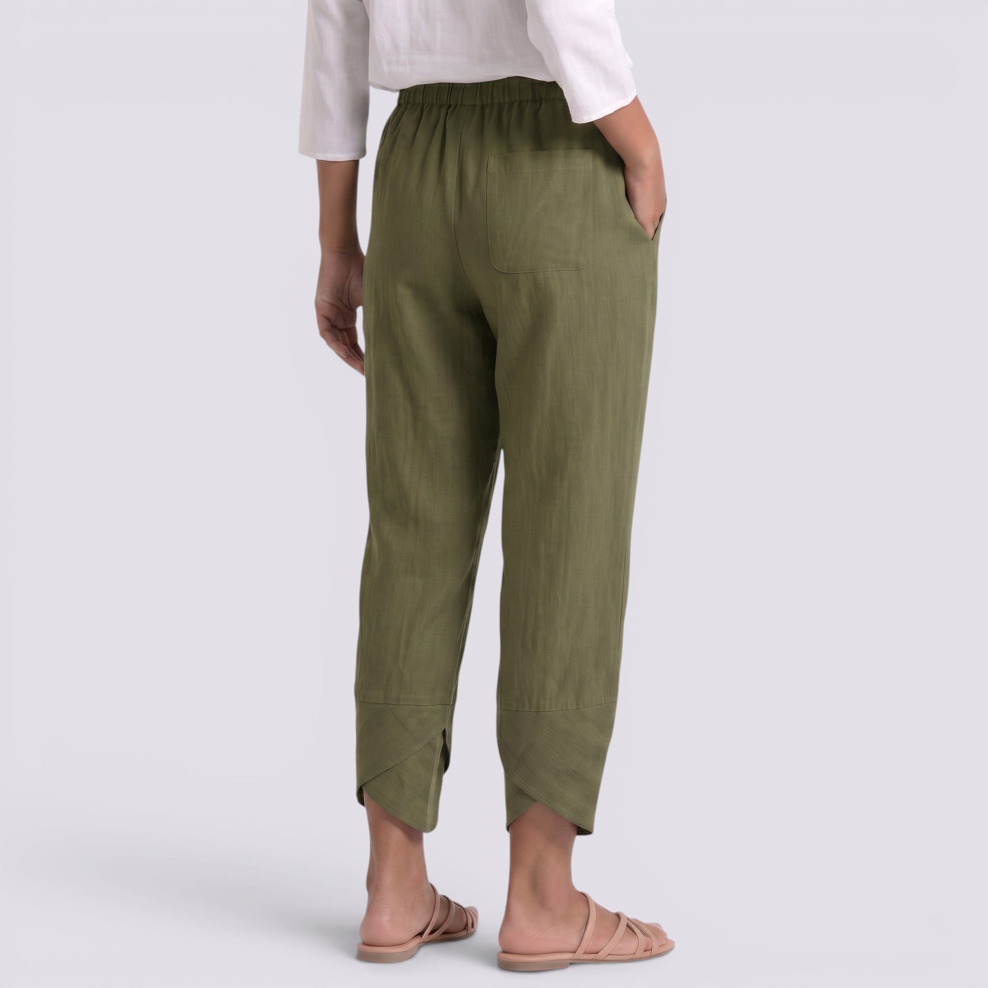 Pantalón Lino Mujer Pierna Ancha