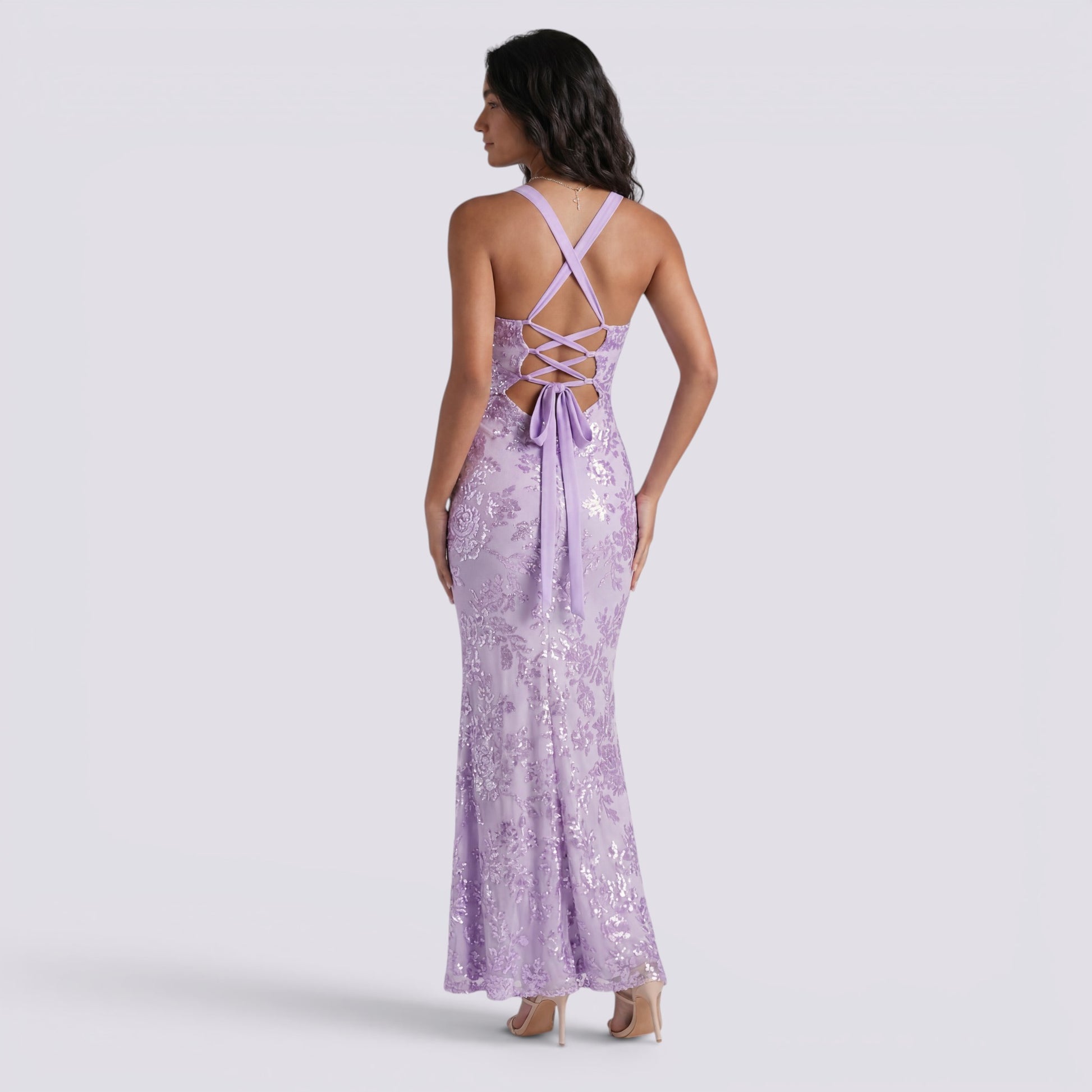 Vestido Largo Floral Fiesta Halter Mujer