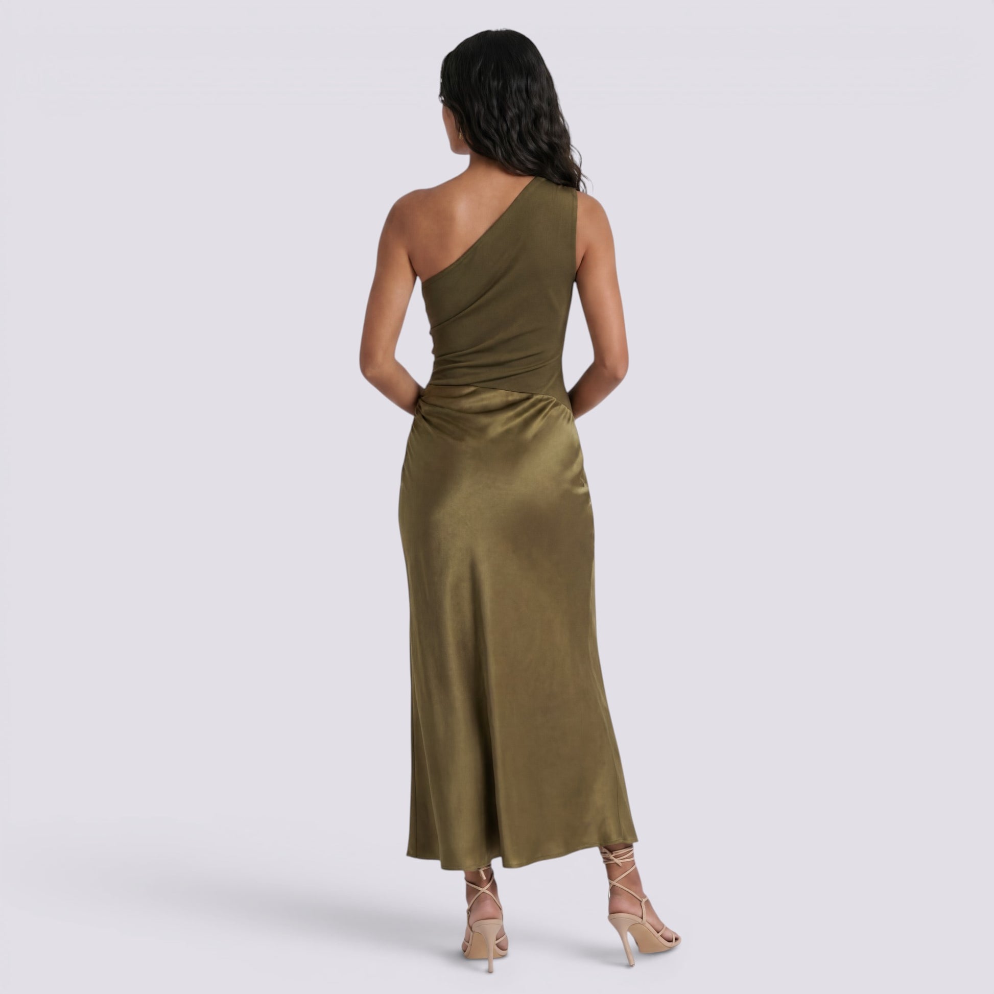 Vestido Largo Satinado Mujer Fiesta