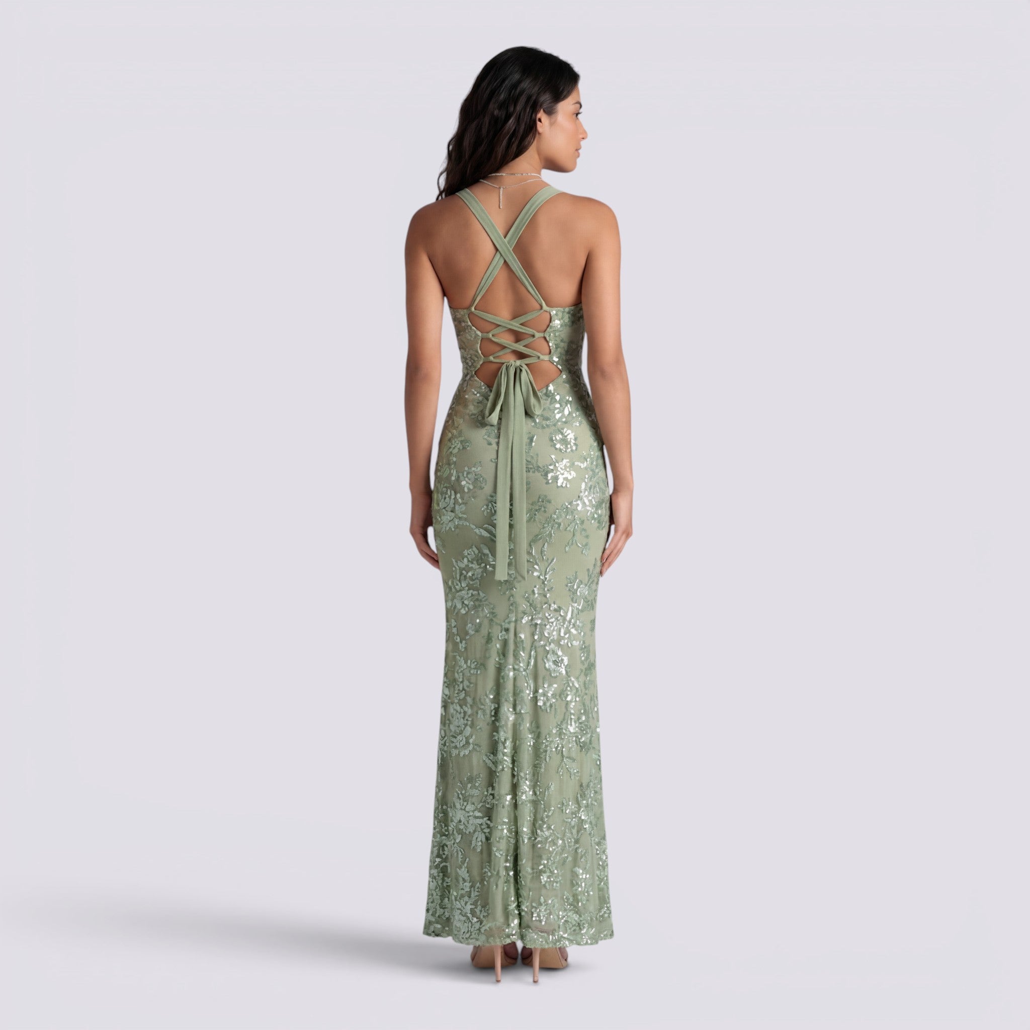 Vestido Largo Floral Fiesta Halter Mujer