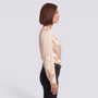 Blusa Satinada Mujer Escote Cruzado - Champán - Lateral