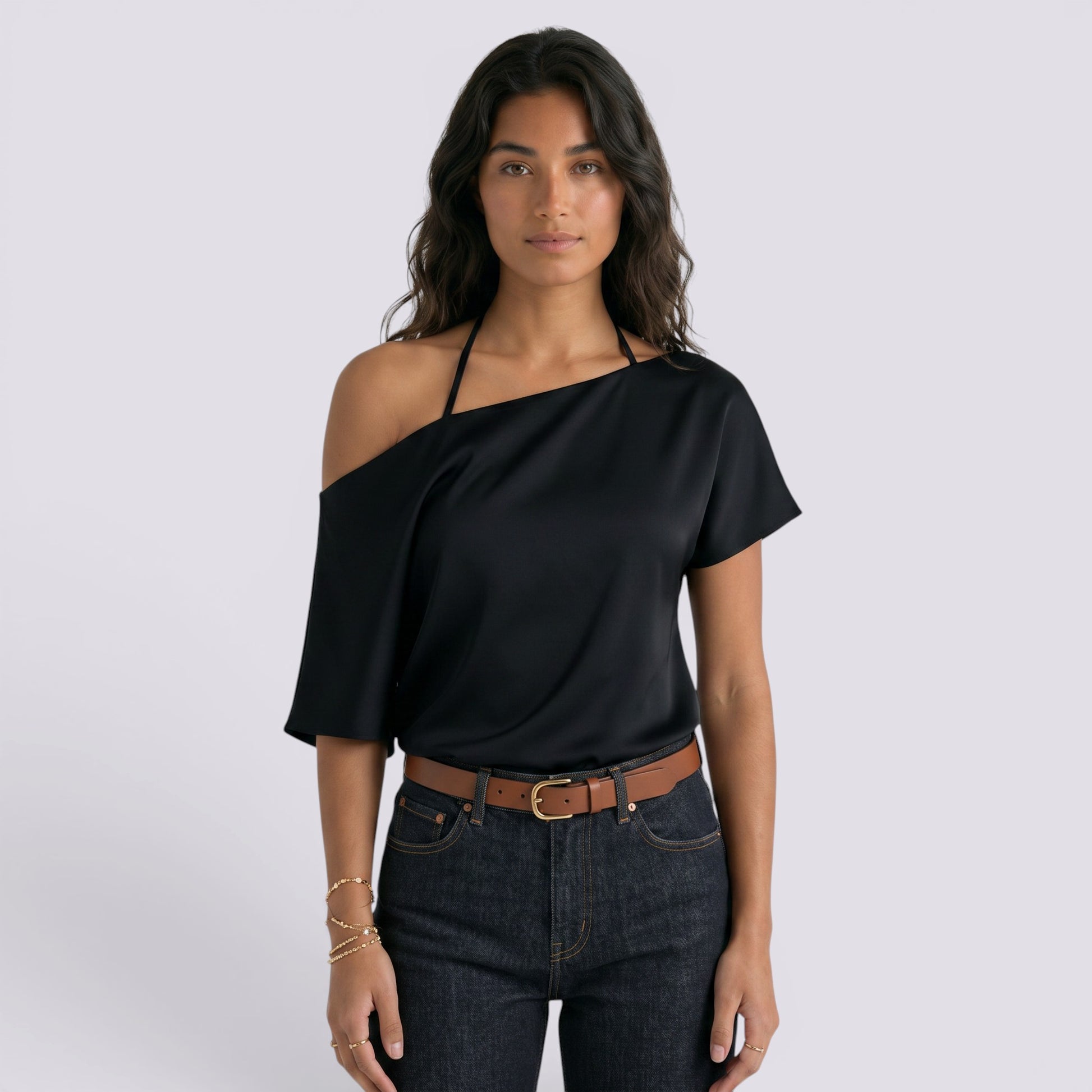 Camiseta Mujer Hombros Descubiertos Manga Corta