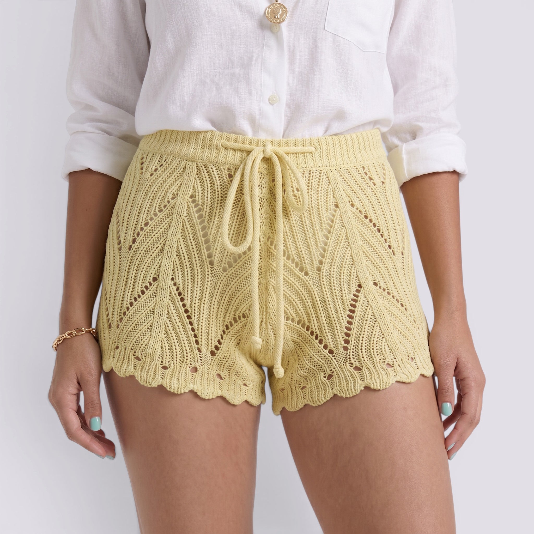 Pantalones Cortos Mujer Crochet Playa