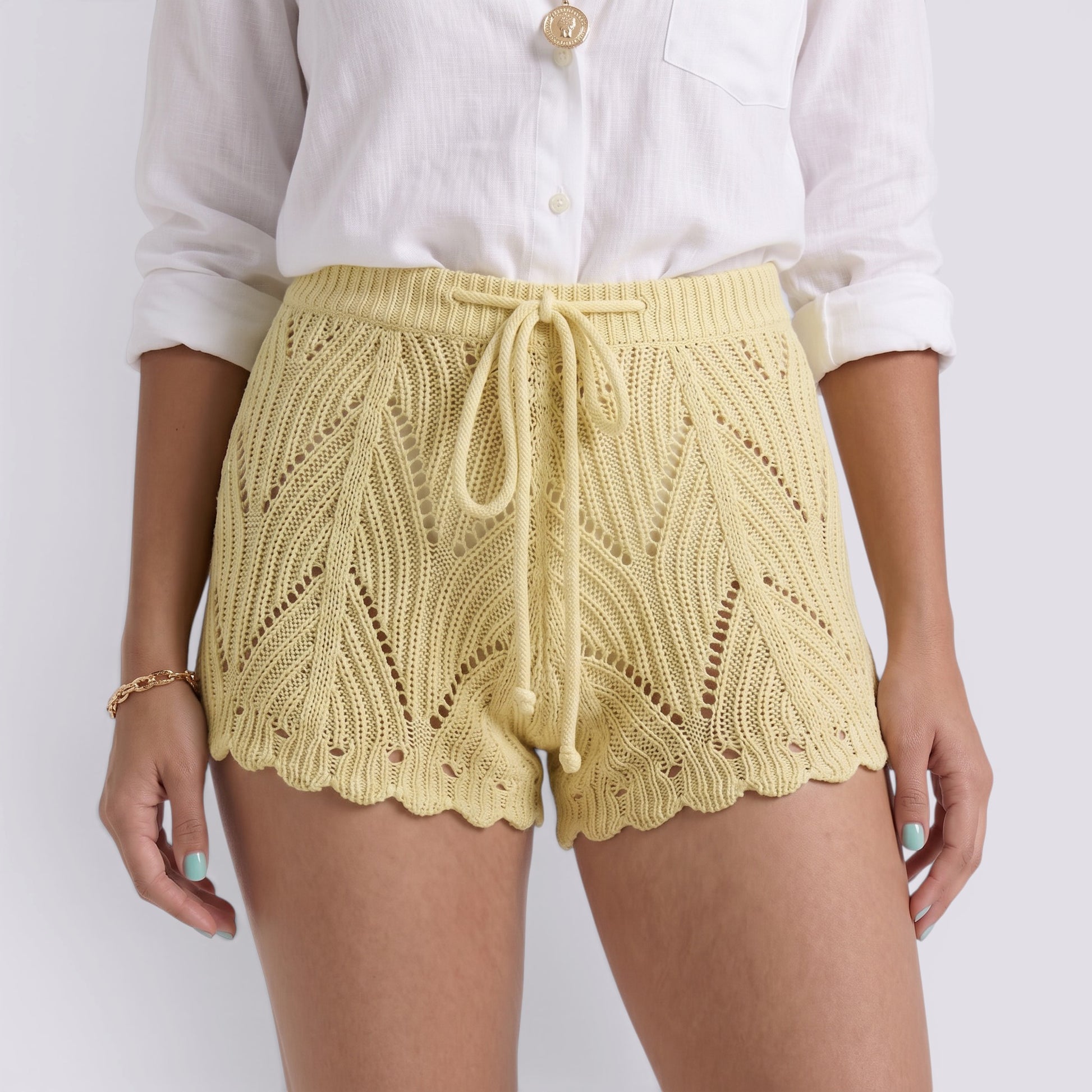 Pantalones Cortos Mujer Crochet Playa
