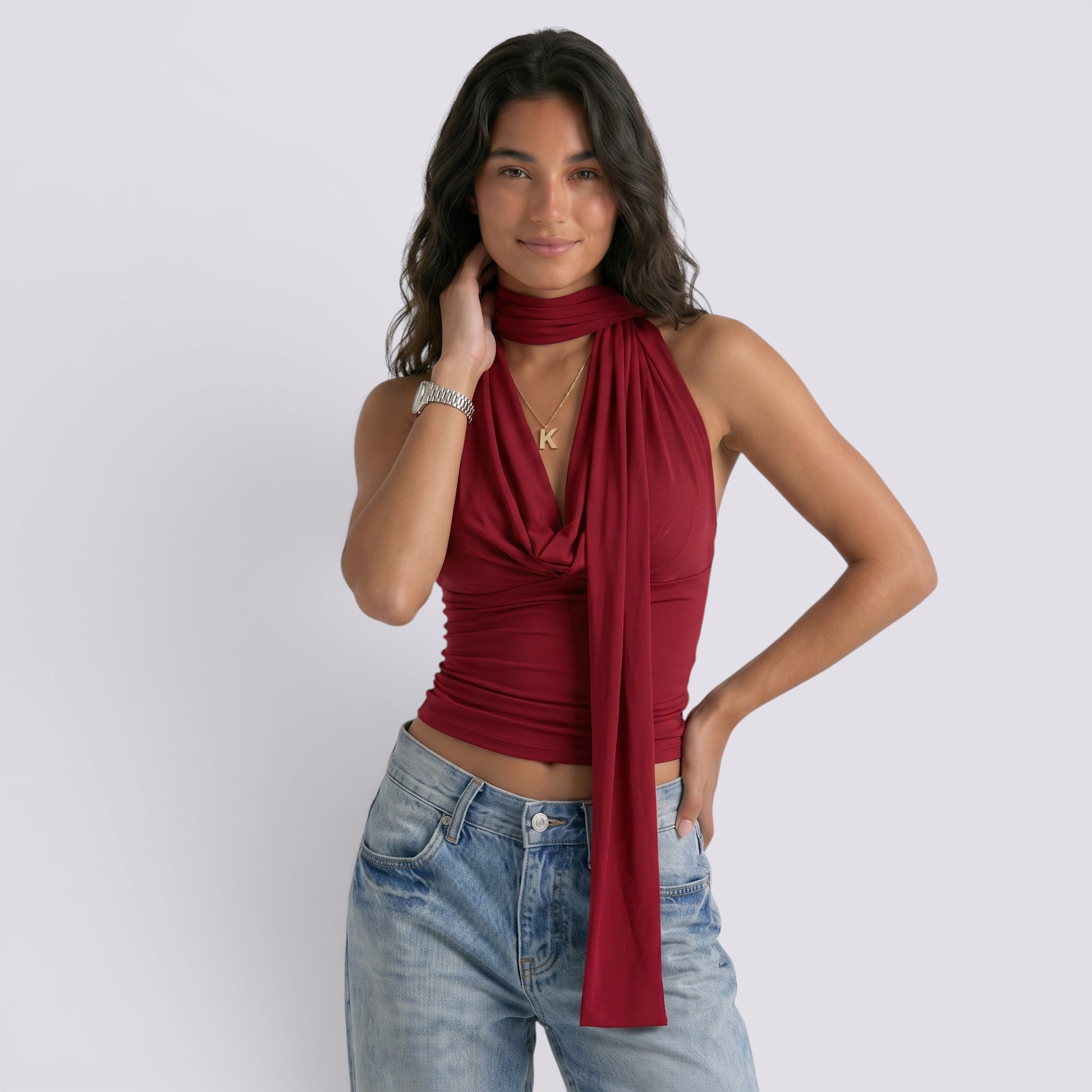Top Sin Mangas Mujer Cuello V