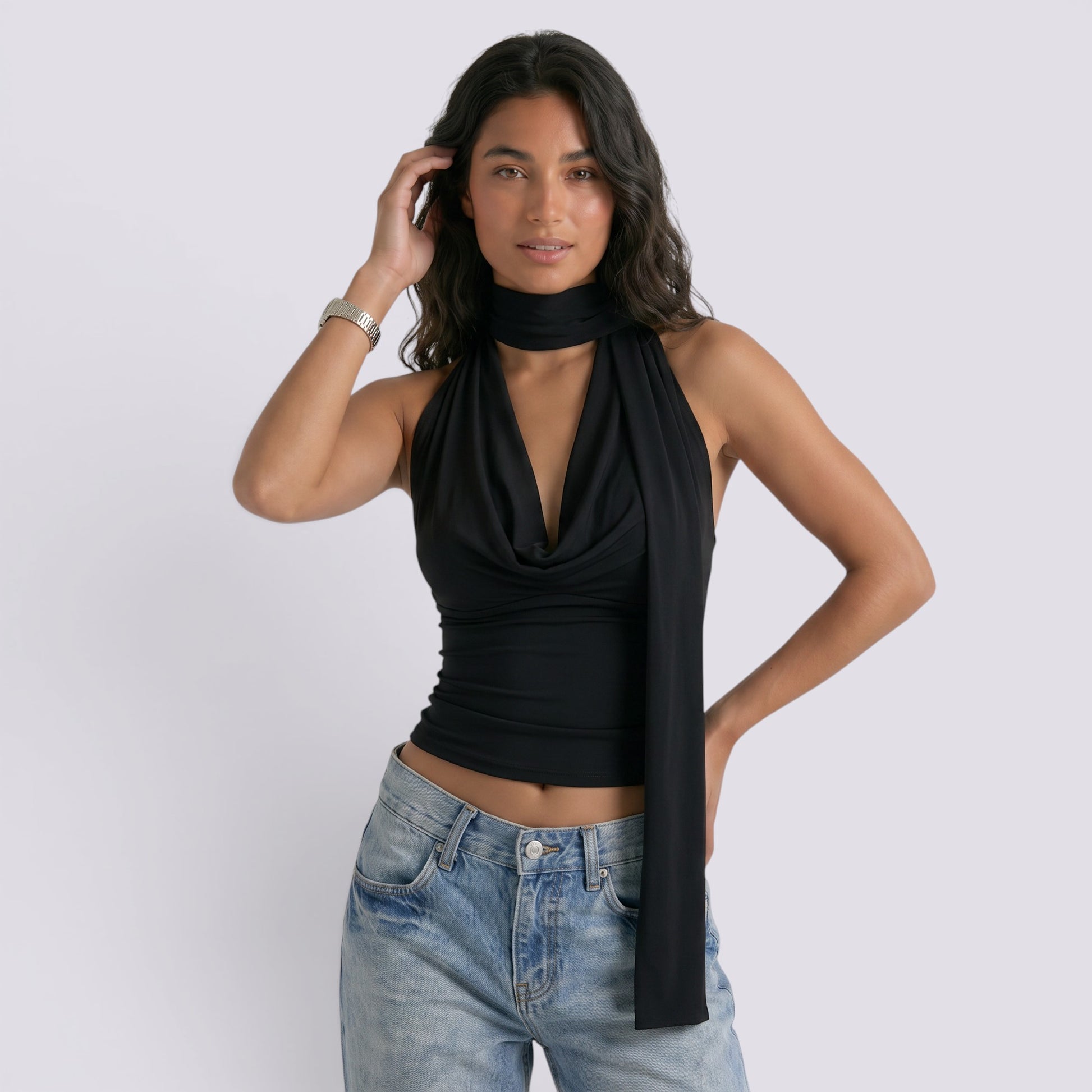 Top Sin Mangas Mujer Cuello V