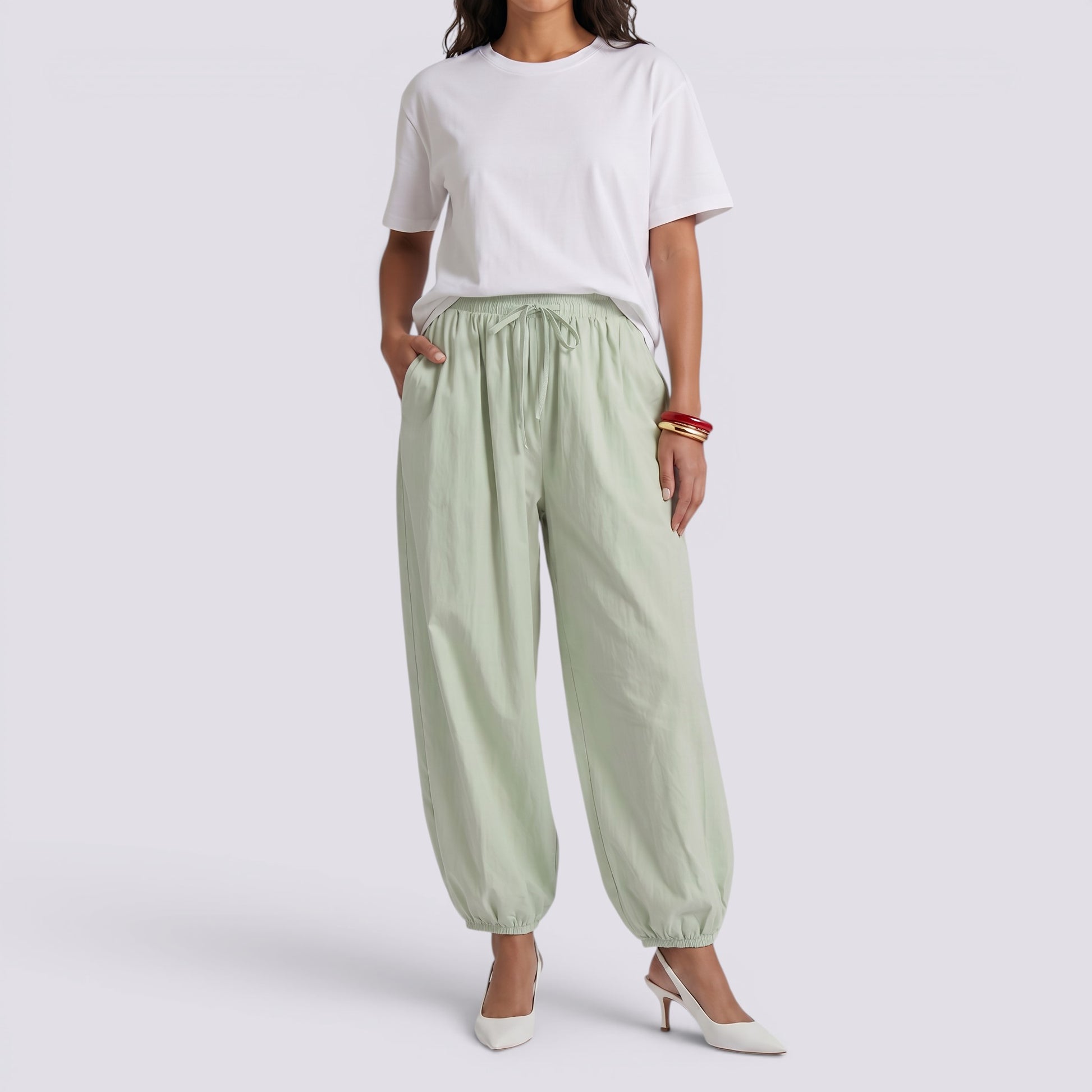 Pantalón Ancho Mujer Algodón Casual