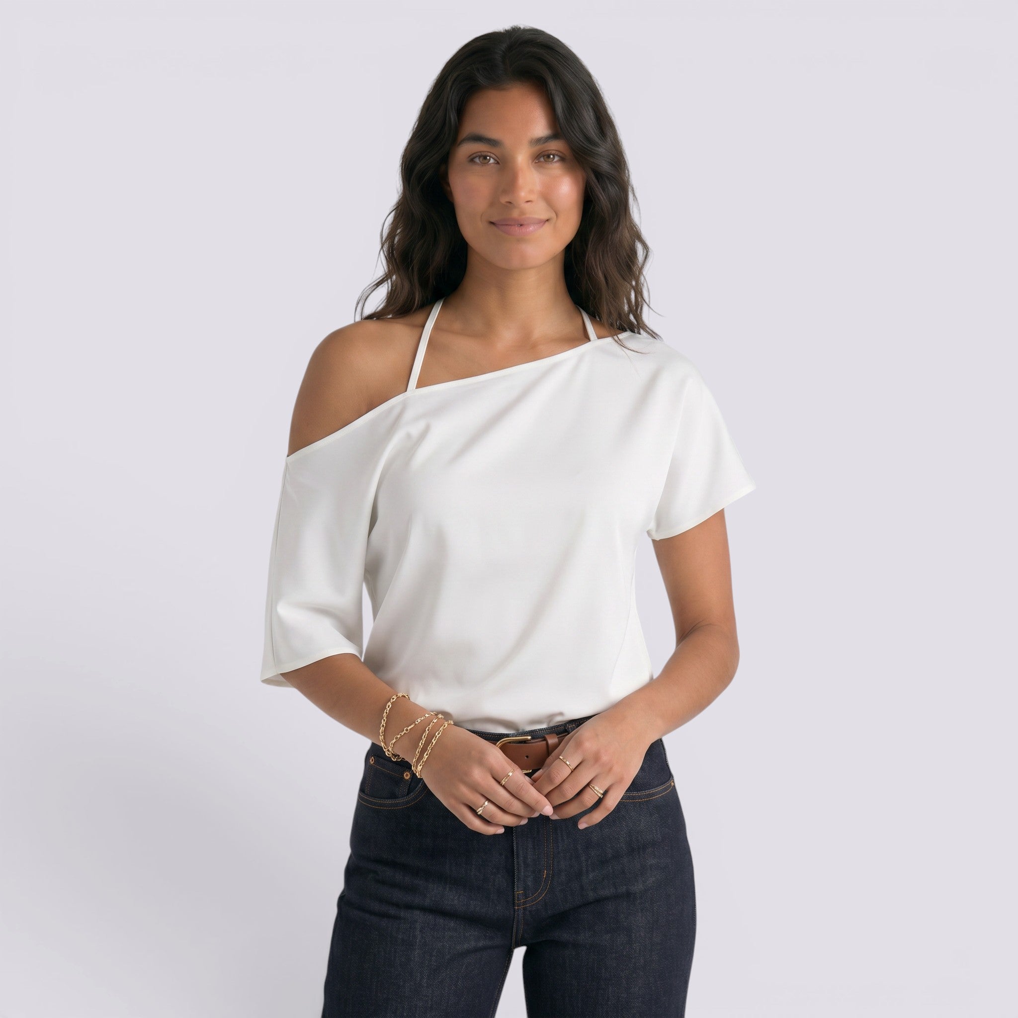 Camiseta Mujer Hombros Descubiertos Manga Corta