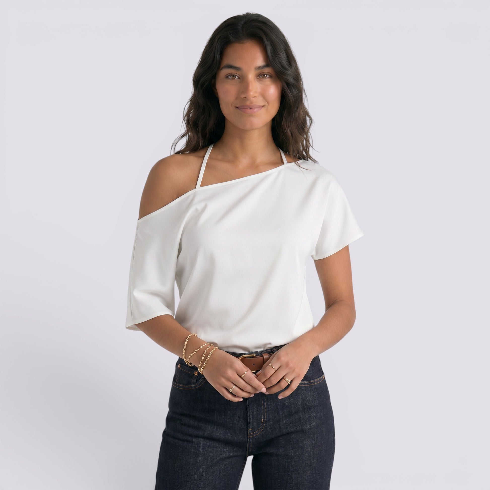 Camiseta Mujer Hombros Descubiertos Manga Corta