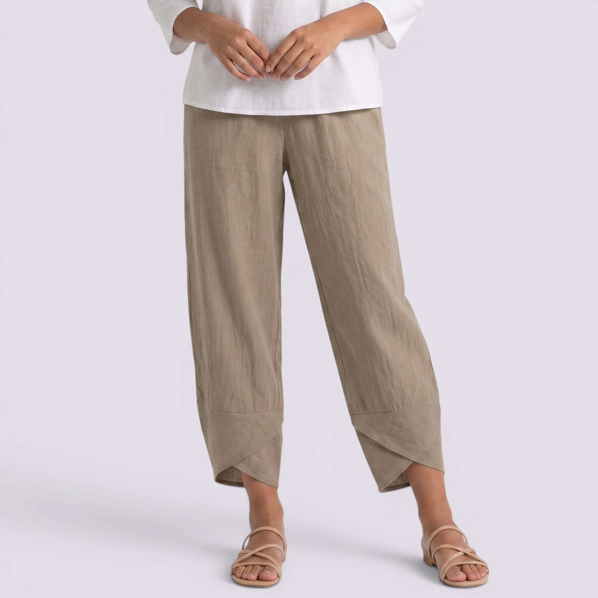 Pantalón Lino Mujer Pierna Ancha