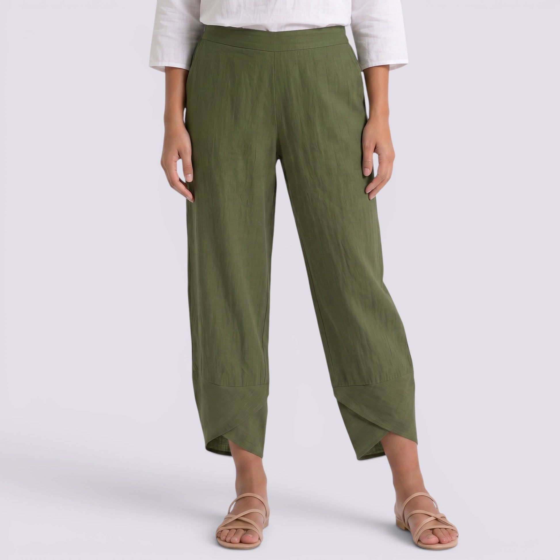 Pantalón Lino Mujer Pierna Ancha
