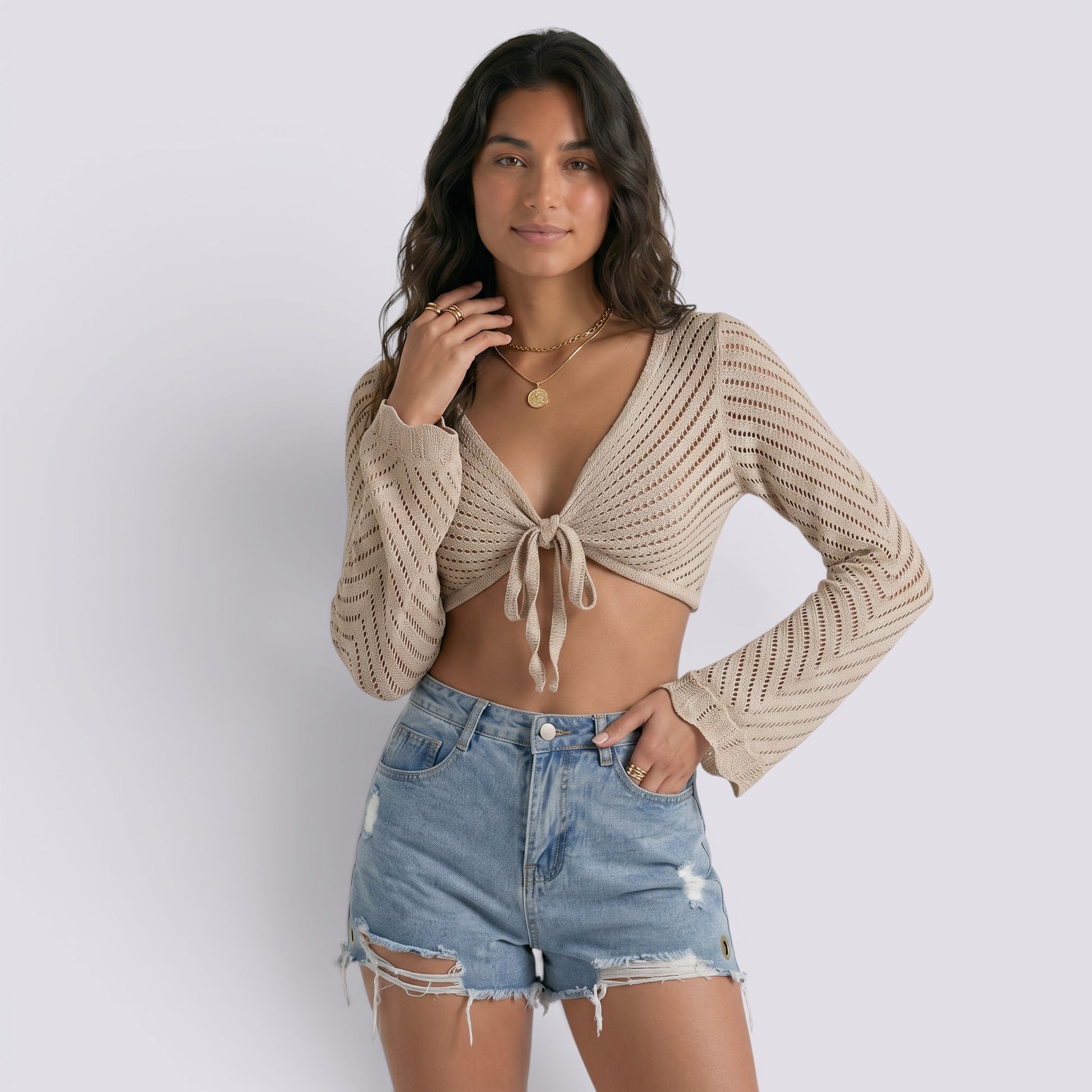 Chaqueta de Punto Mujer Corta