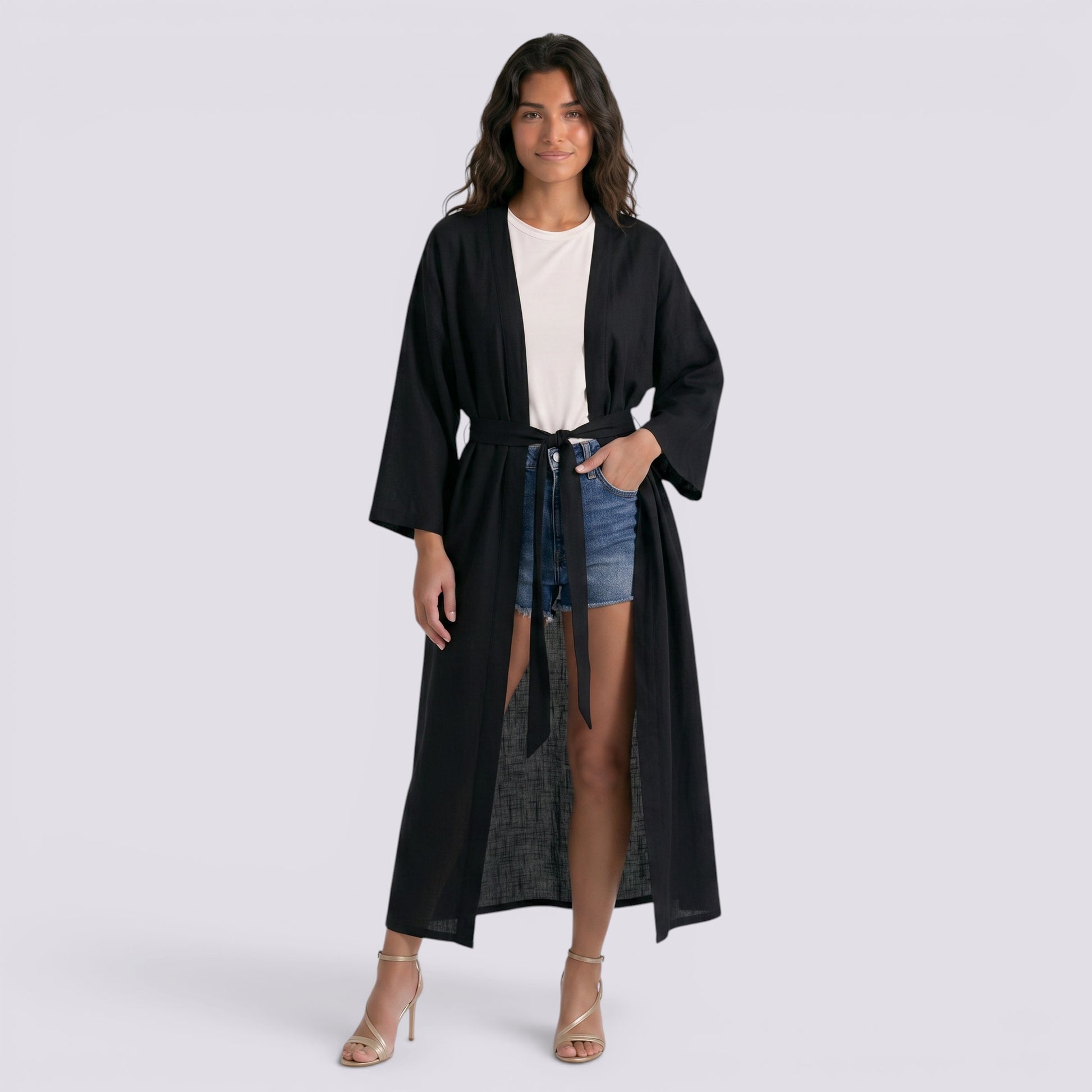 Kimono Playero Mujer con Cinturón