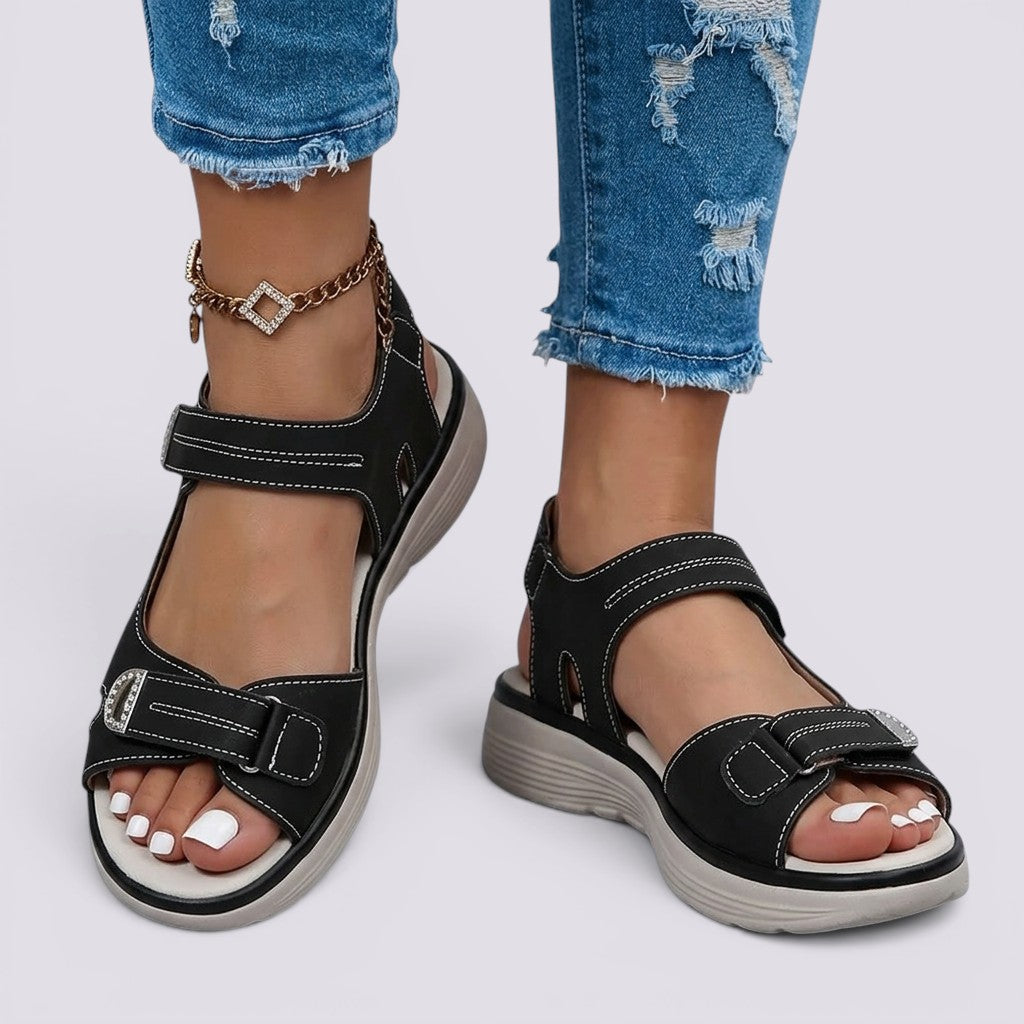 Sandalias Plataforma Mujer con Velcro