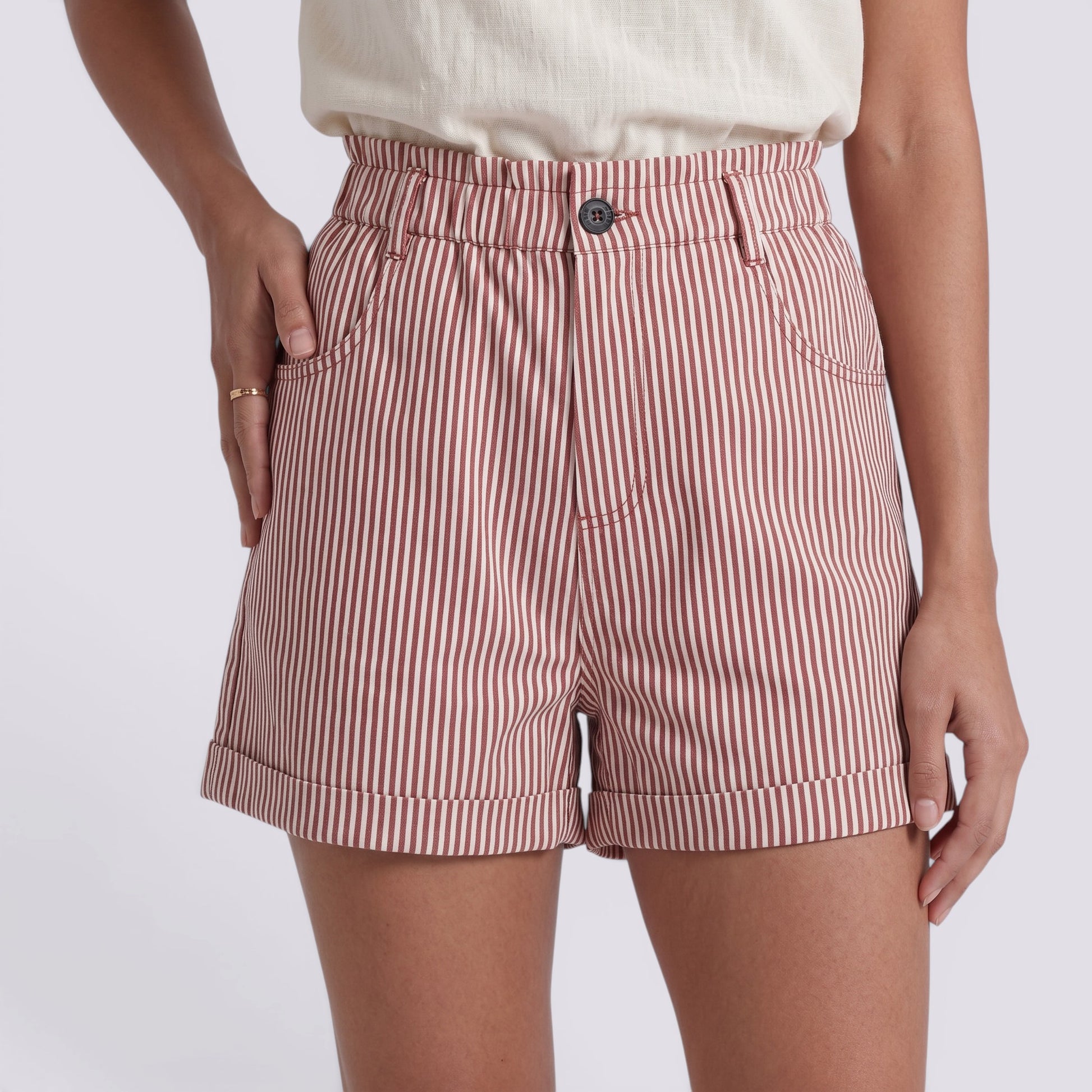 Pantalones Mujer Cortos a Rayas