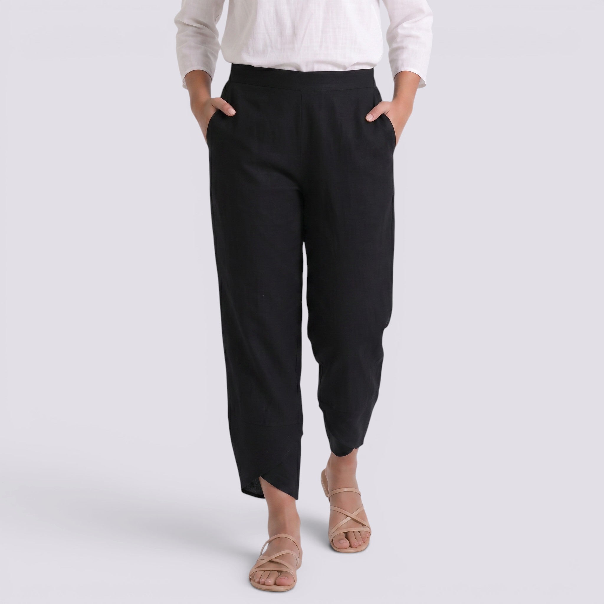 Pantalón Lino Mujer Pierna Ancha