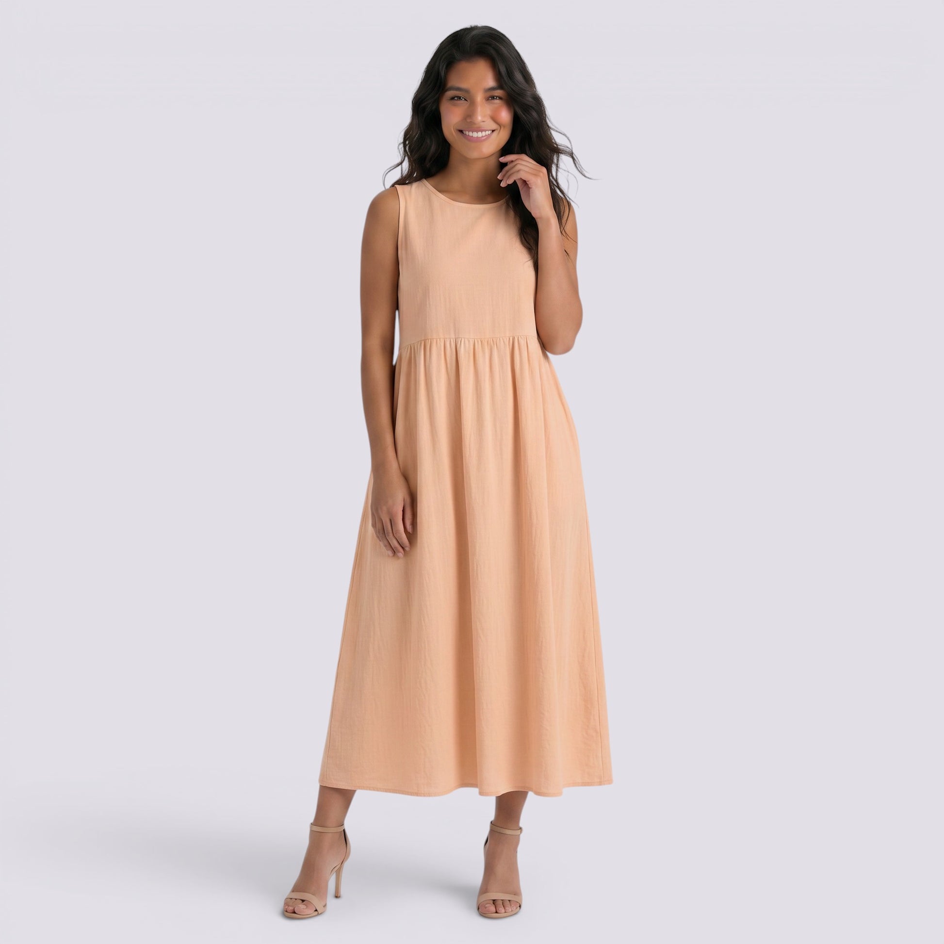Vestido Midi Mujer Casual con Bolsillos