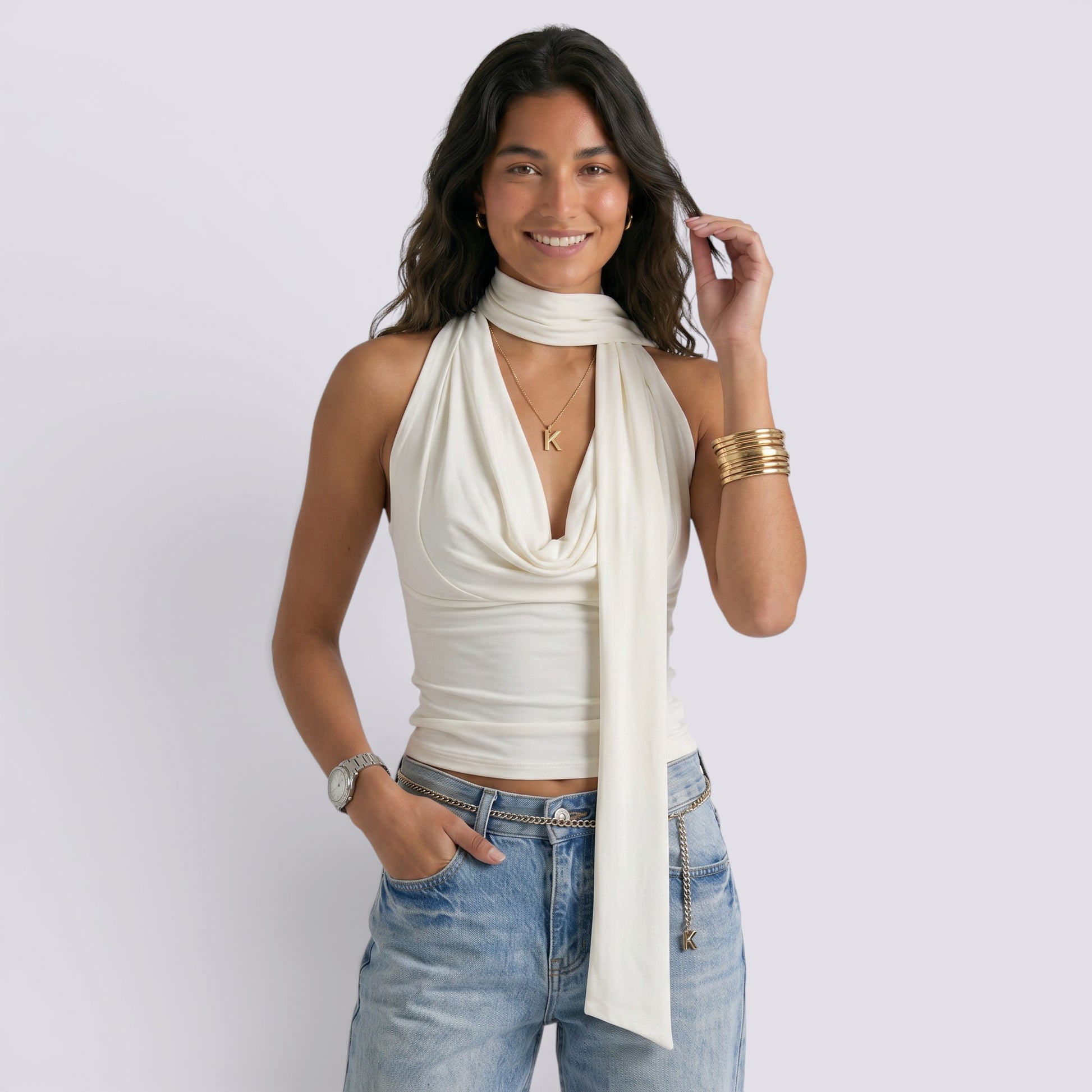 Top Sin Mangas Mujer Cuello V