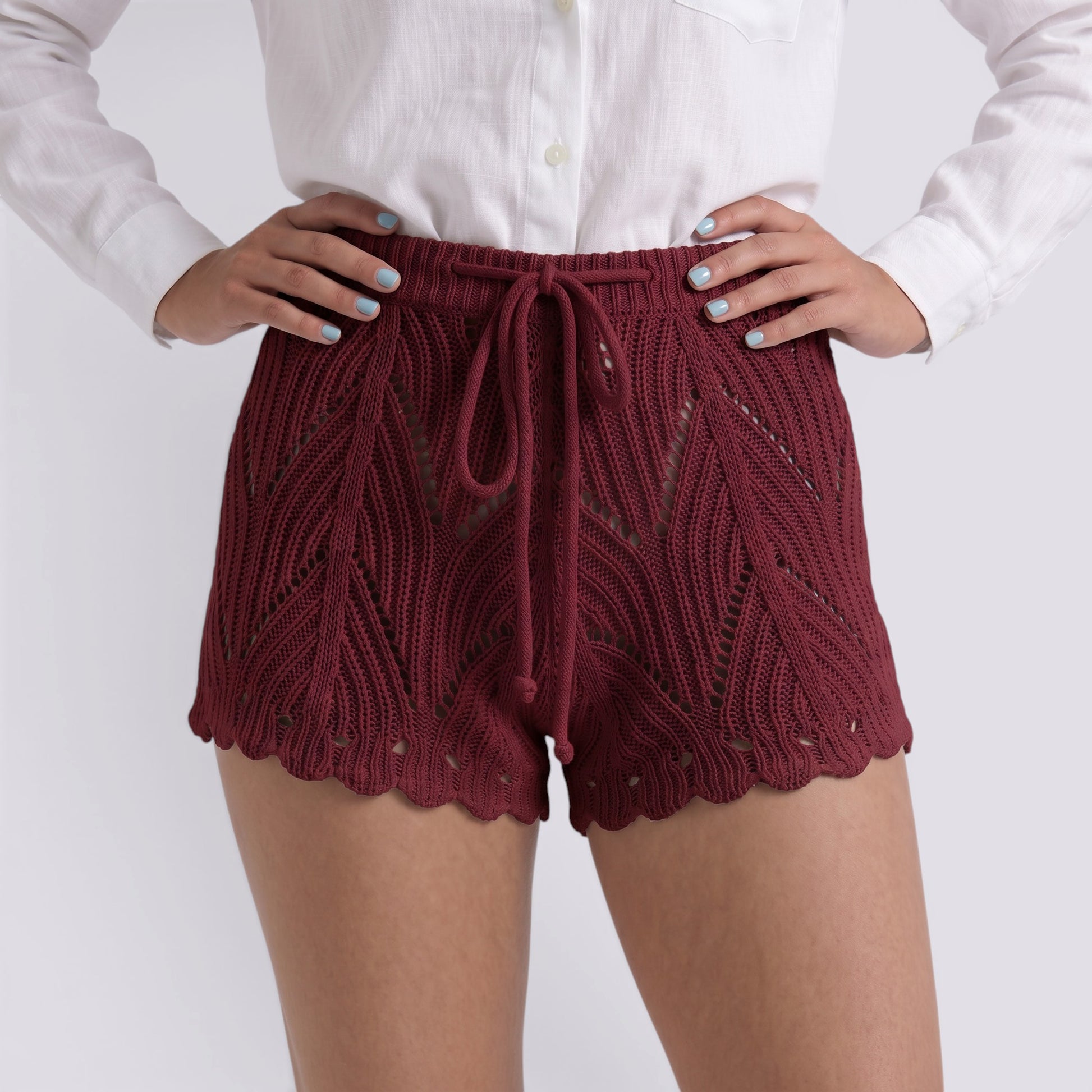 Pantalones Cortos Mujer Crochet Playa