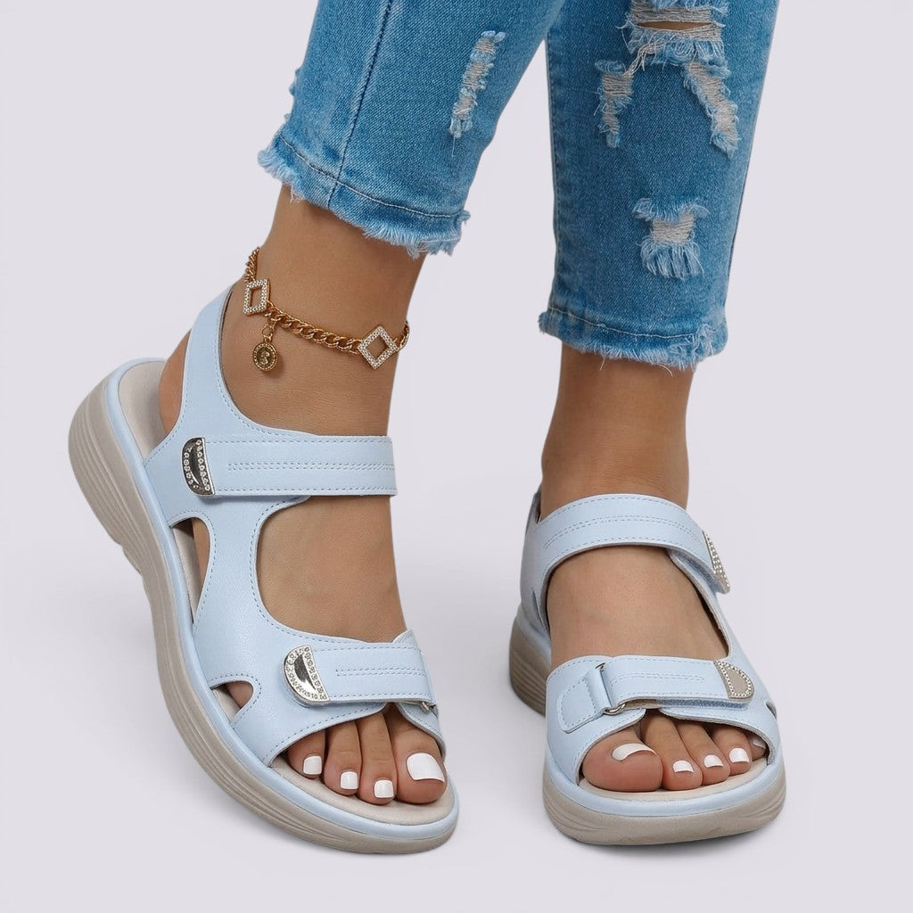 Sandalias Plataforma Mujer con Velcro
