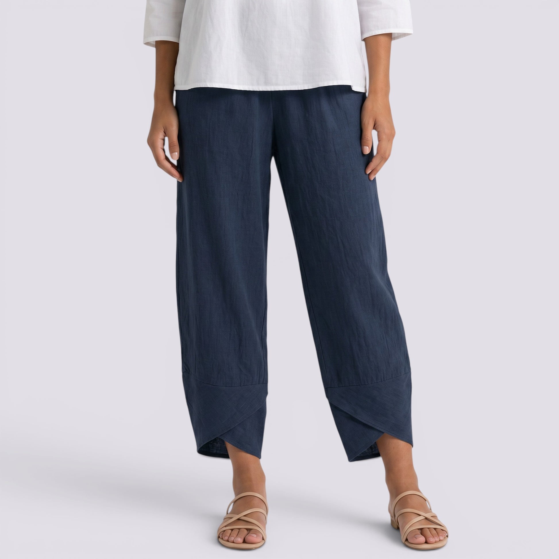 Pantalón Lino Mujer Pierna Ancha