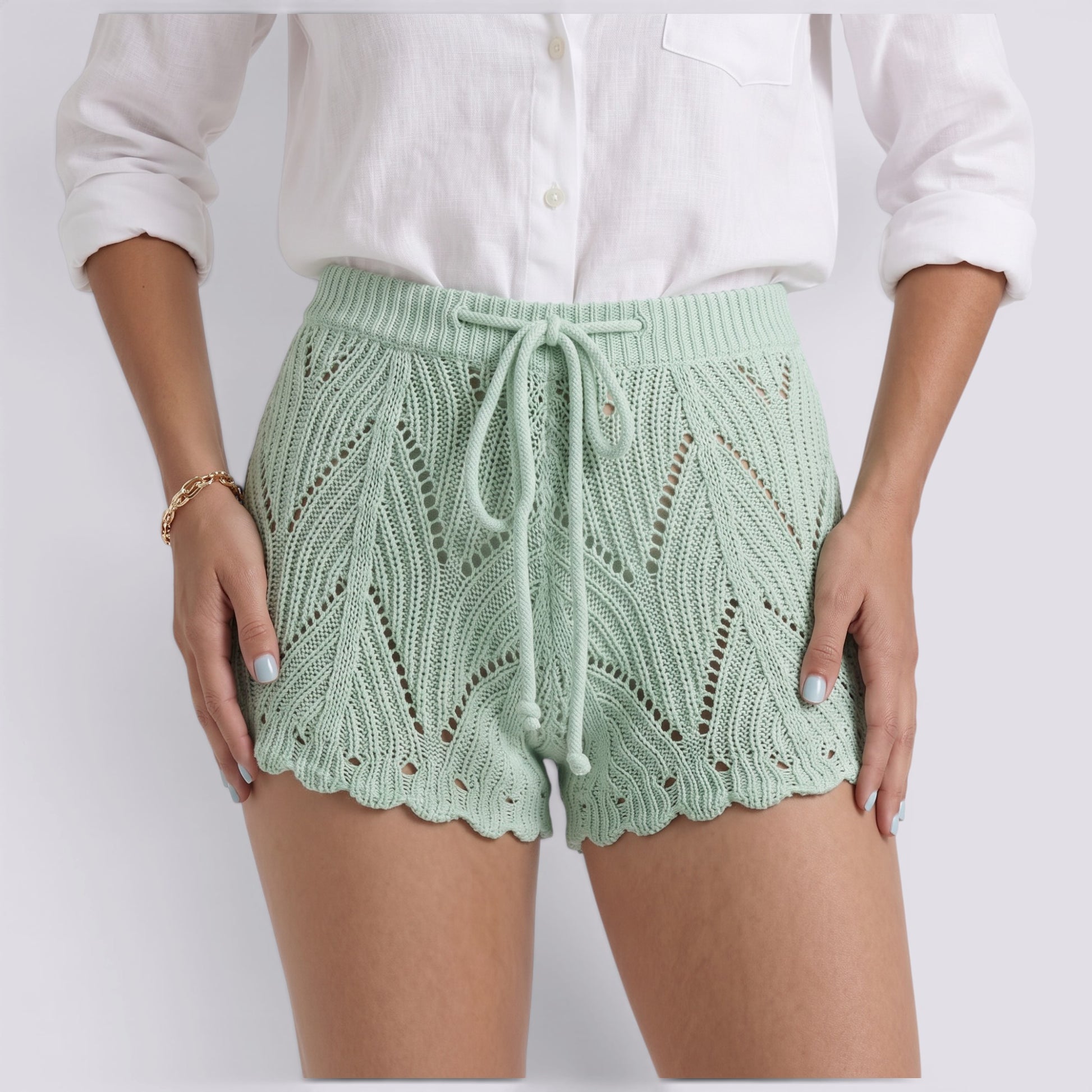 Pantalones Cortos Mujer Crochet Playa