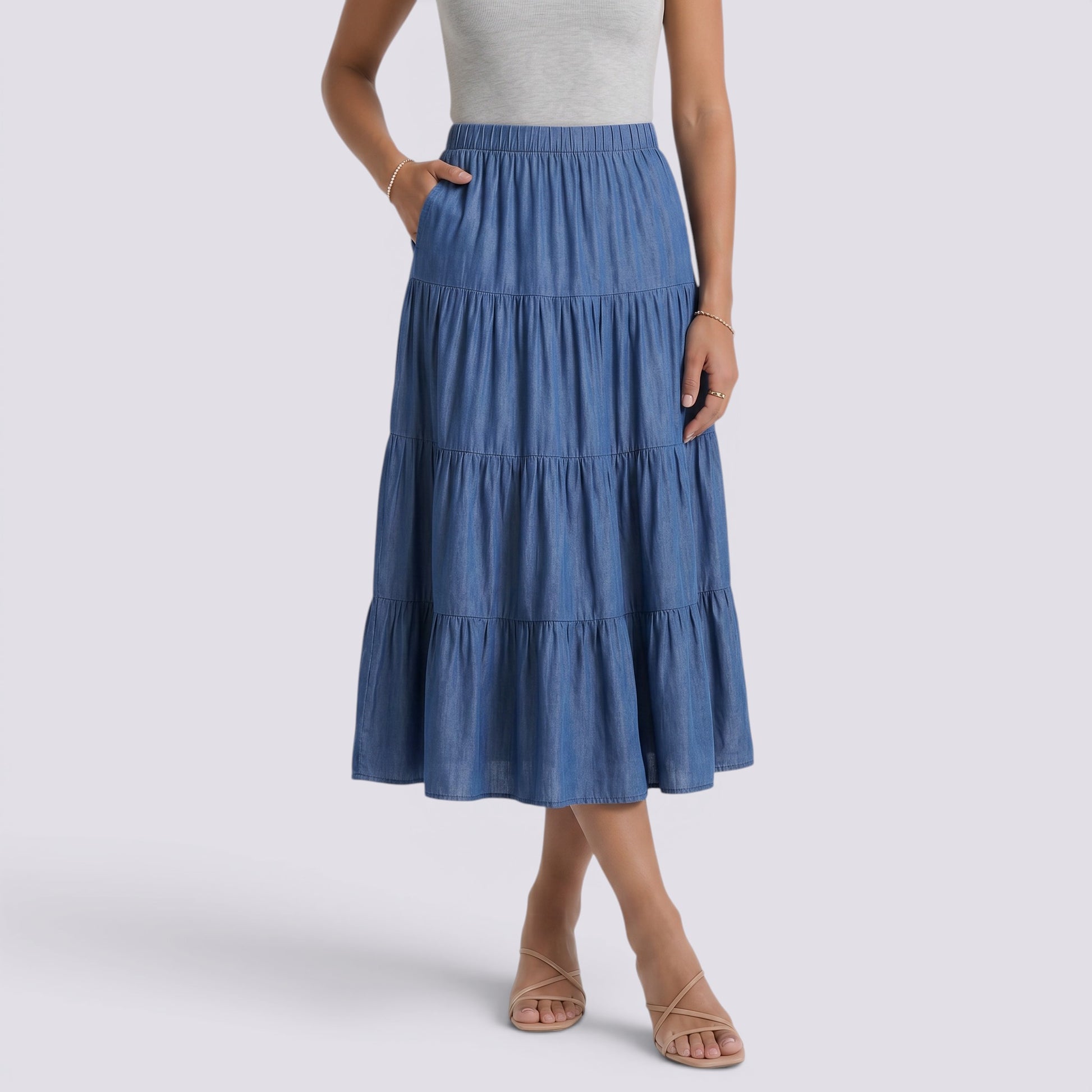 Falda Mujer Plisada Verano