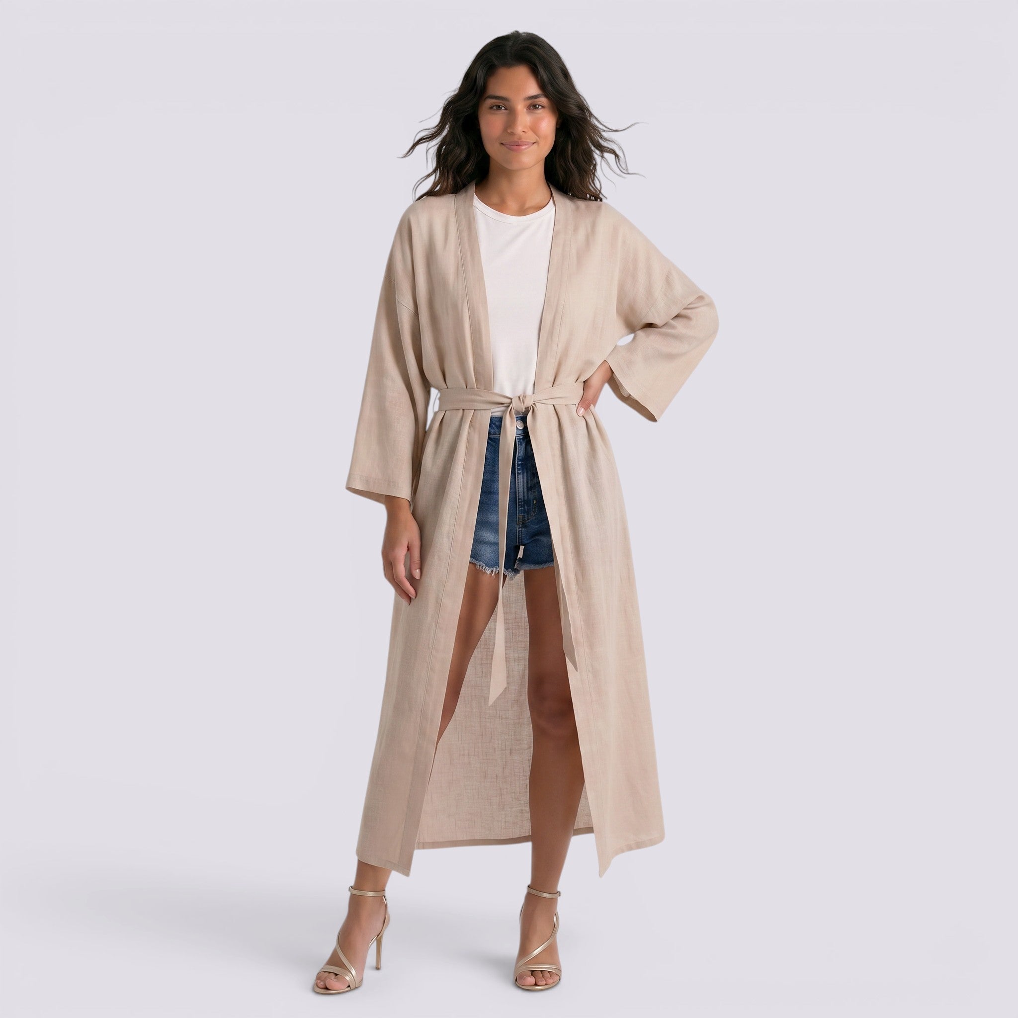 Kimono Playero Mujer con Cinturón