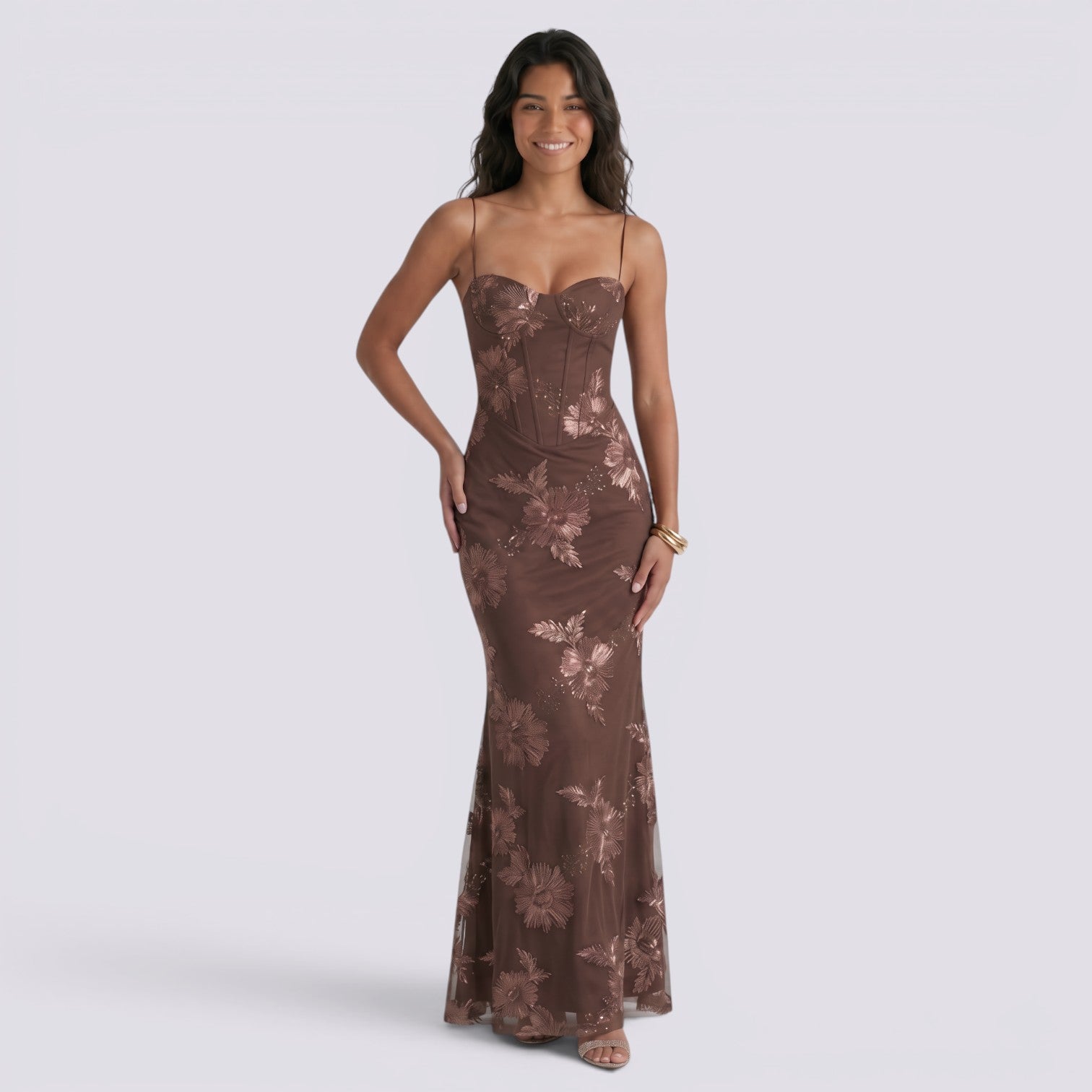 Vestido Largo Floral Mujer Fiesta